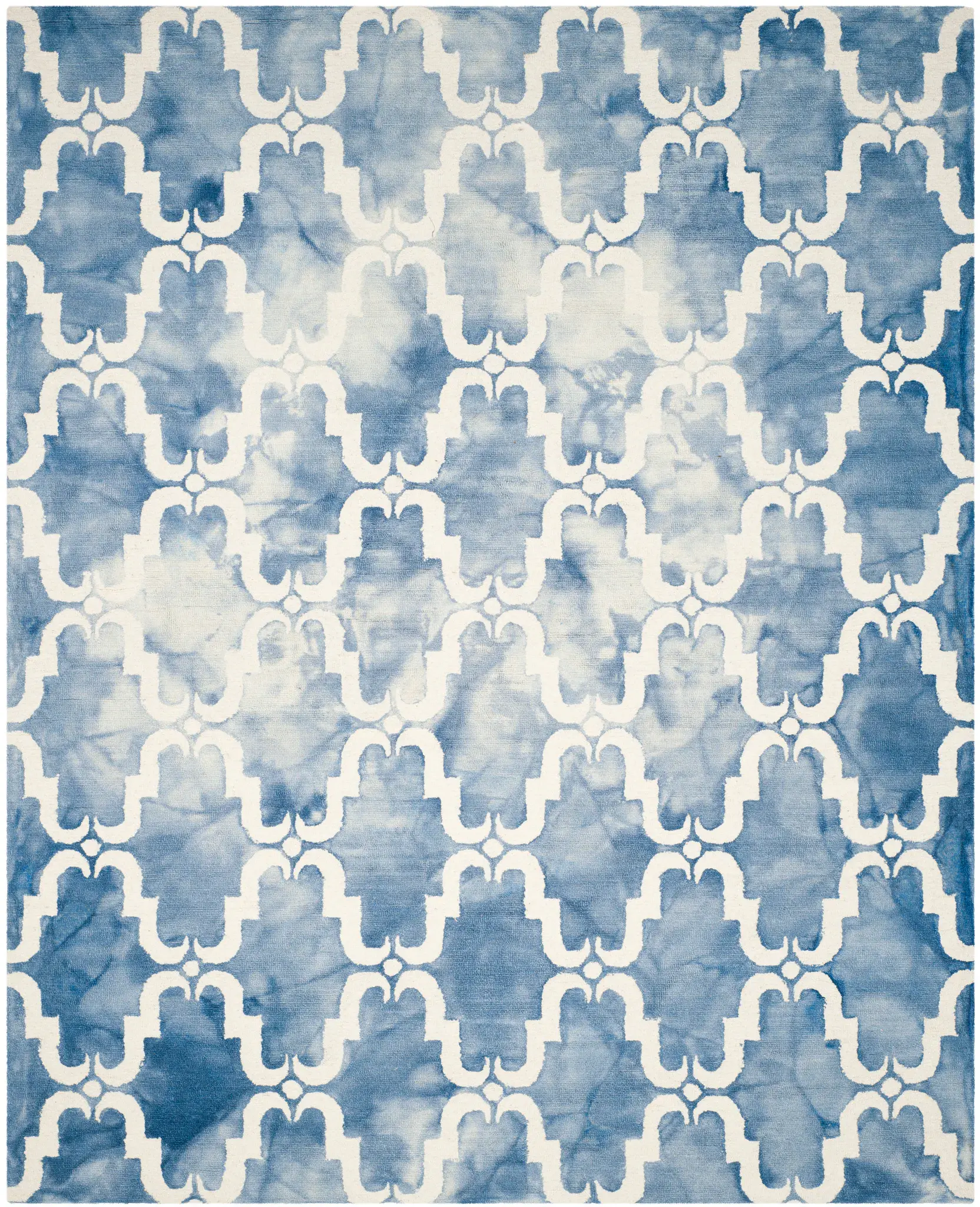 Dip Dye Scalloped Trellis Hand-Tufted Wool Rug