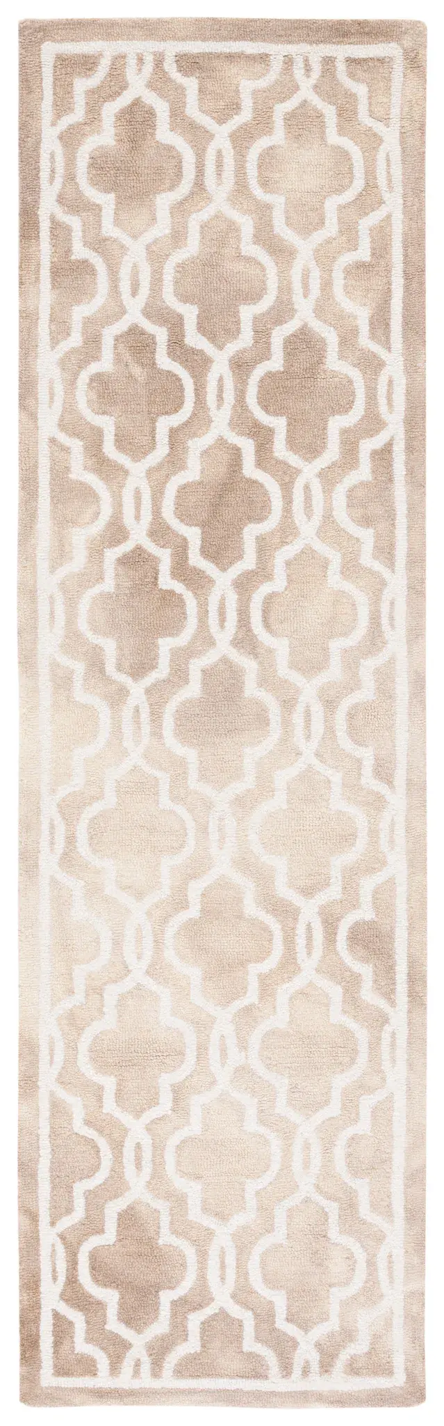 Dip Dye Bordered Quatrefoil Hand-Tufted Wool Rug
