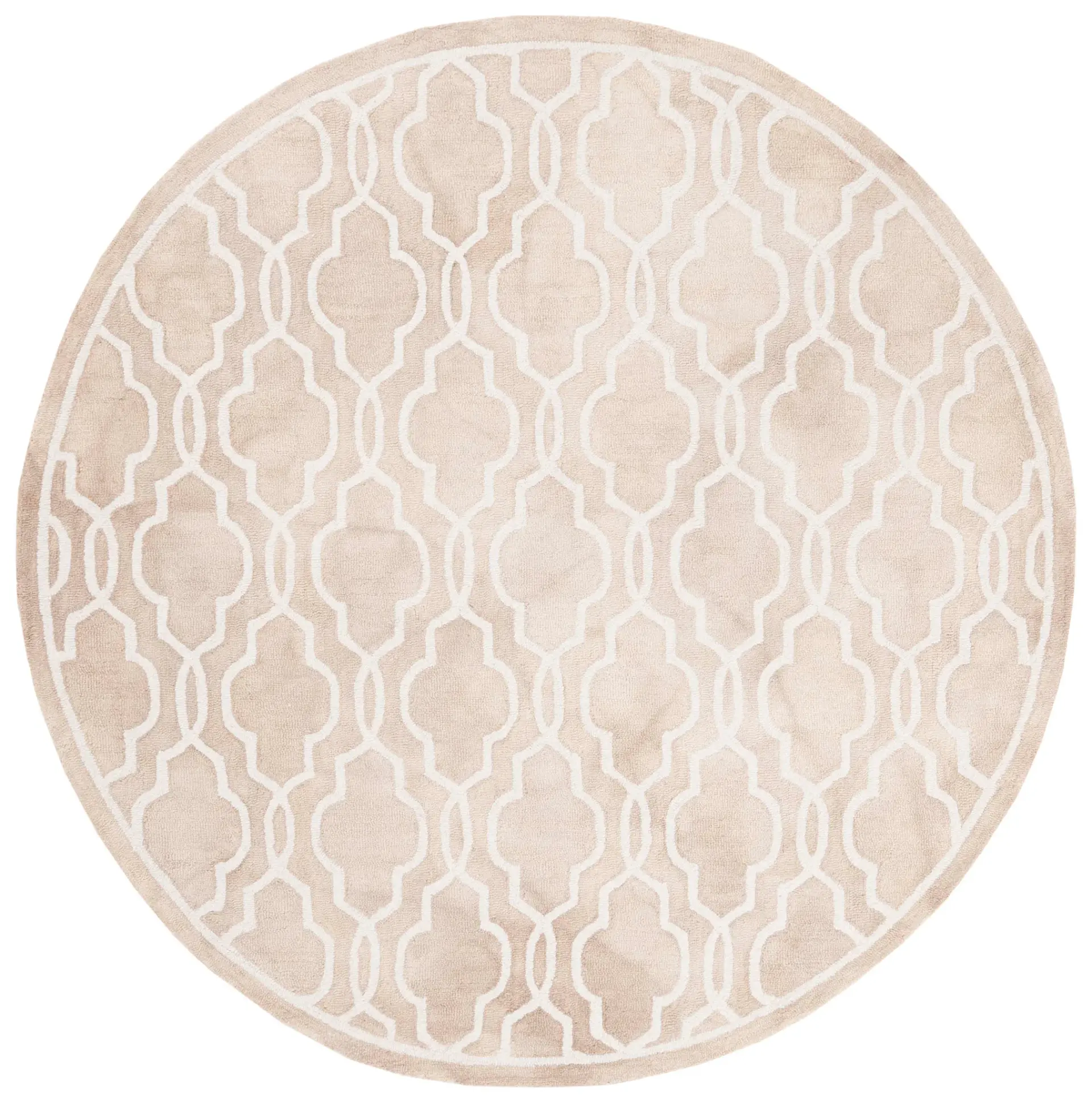 Dip Dye Bordered Quatrefoil Hand-Tufted Wool Rug
