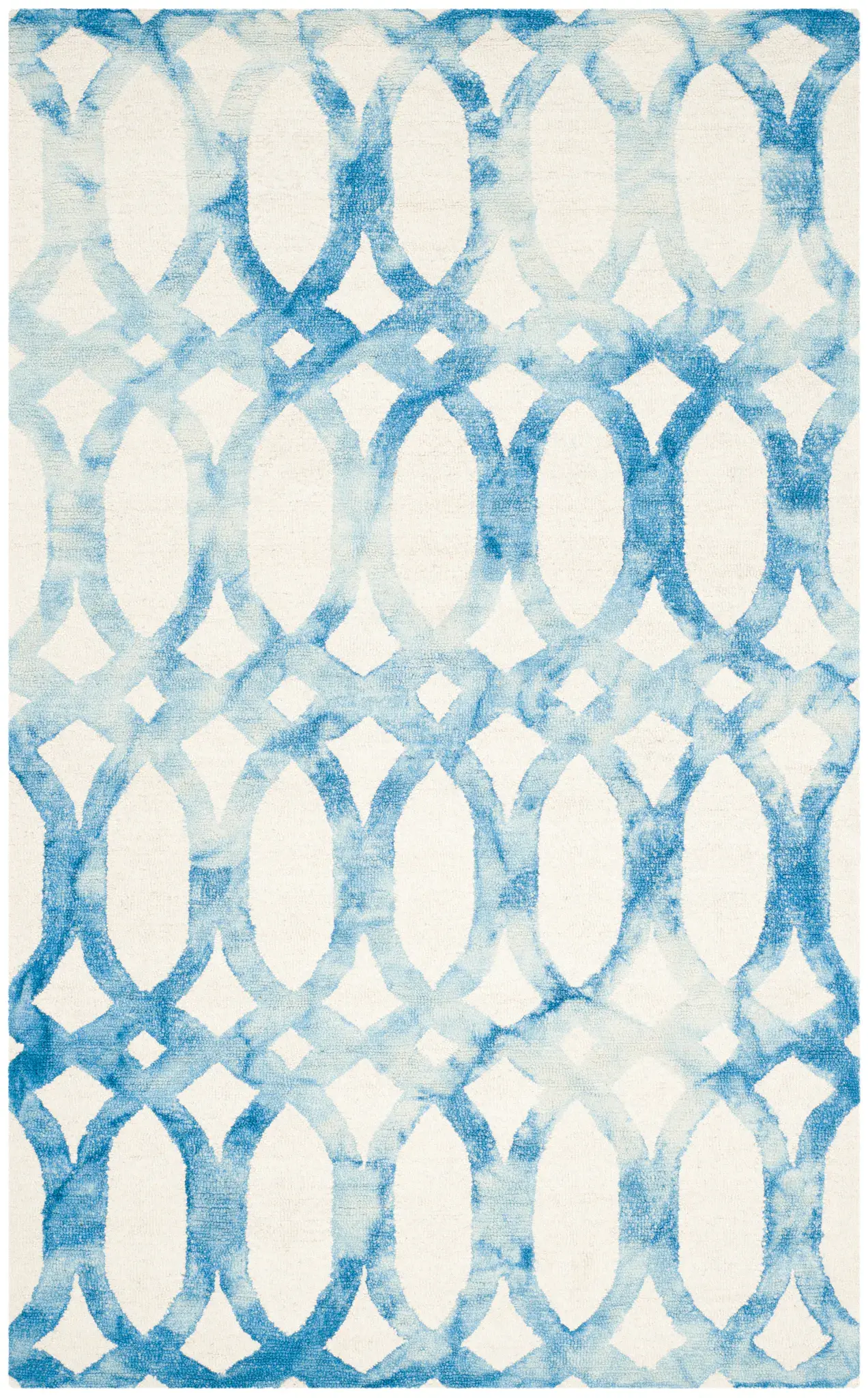 Dip Dye Oval Trellis Hand-Tufted Wool Rug