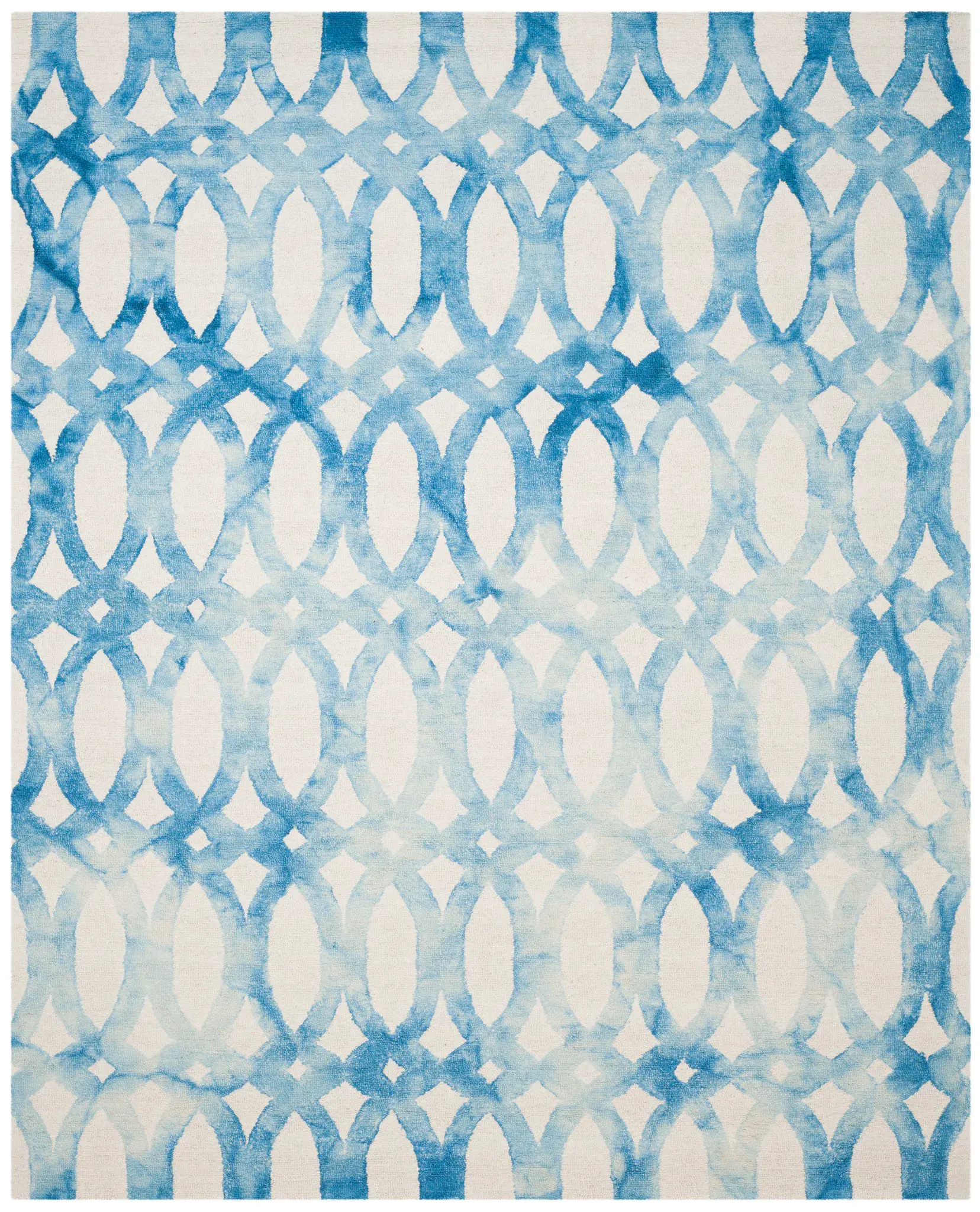 Dip Dye Oval Trellis Hand-Tufted Wool Rug