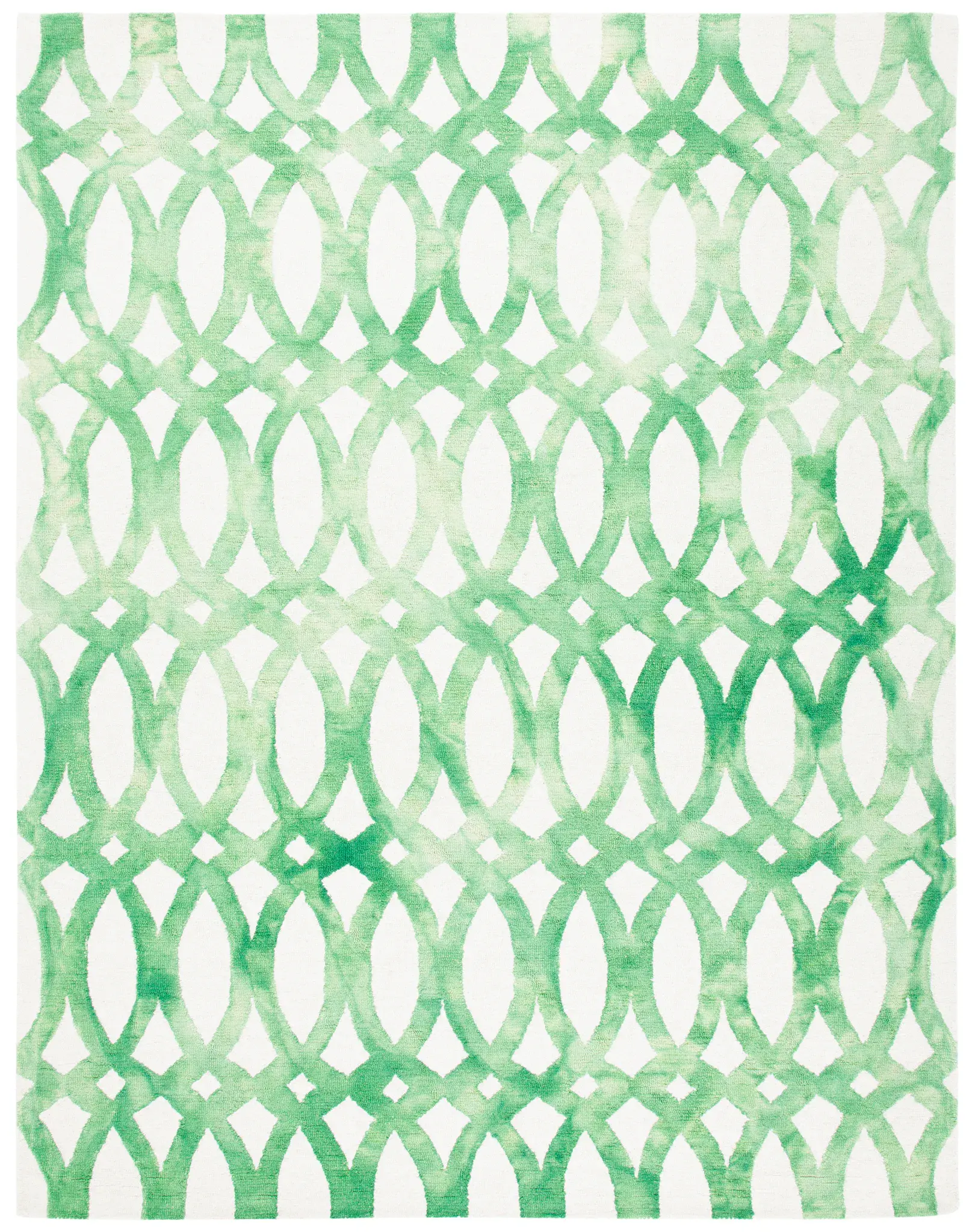 Dip Dye Oval Trellis Hand-Tufted Wool Rug