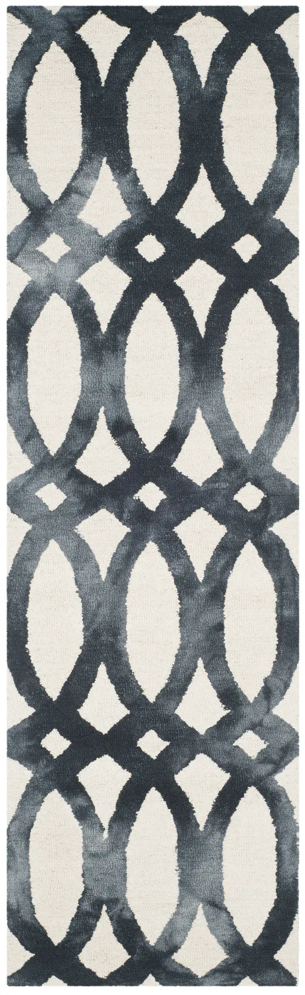 Dip Dye Oval Trellis Hand-Tufted Wool Rug