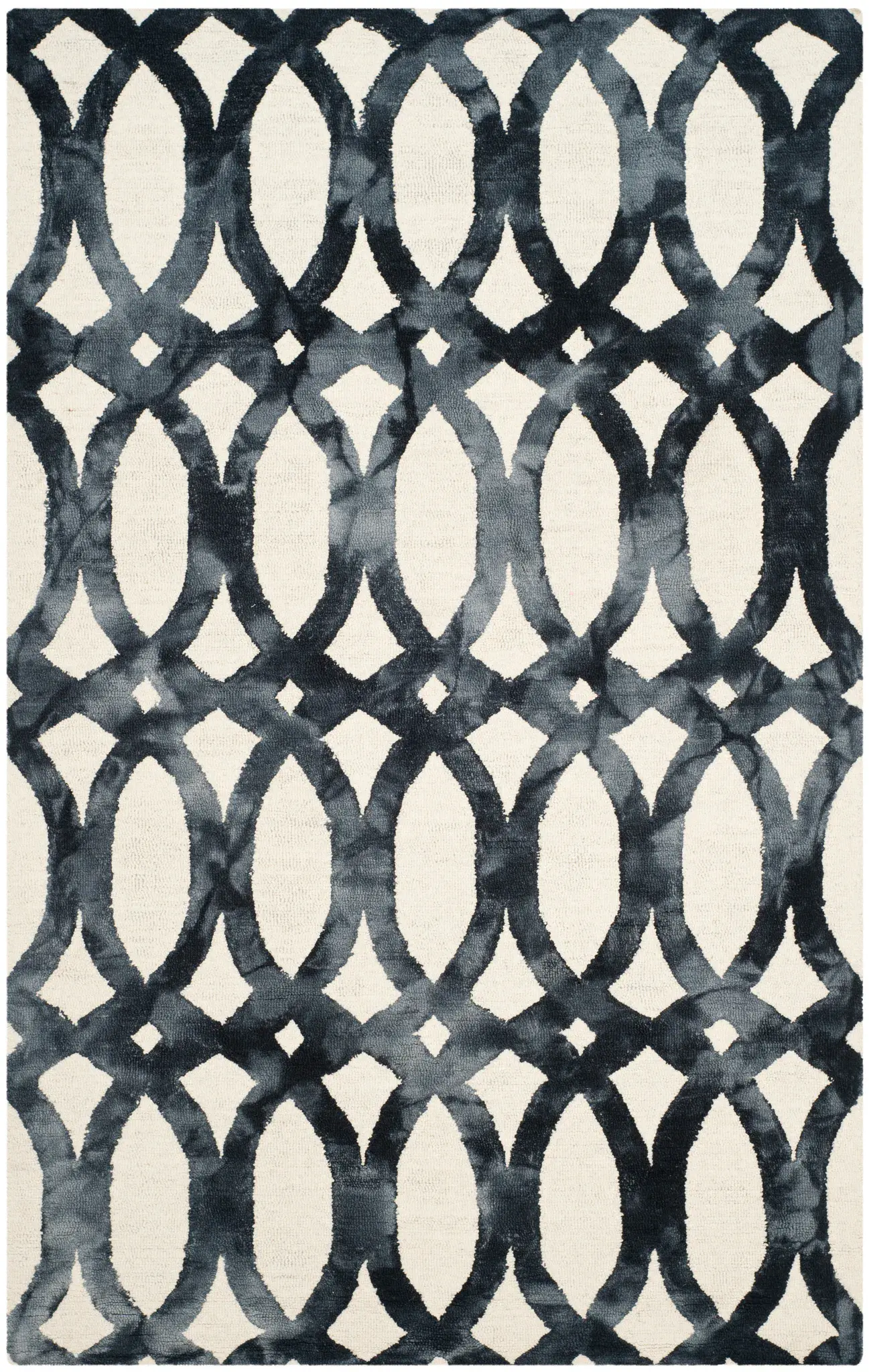Dip Dye Oval Trellis Hand-Tufted Wool Rug