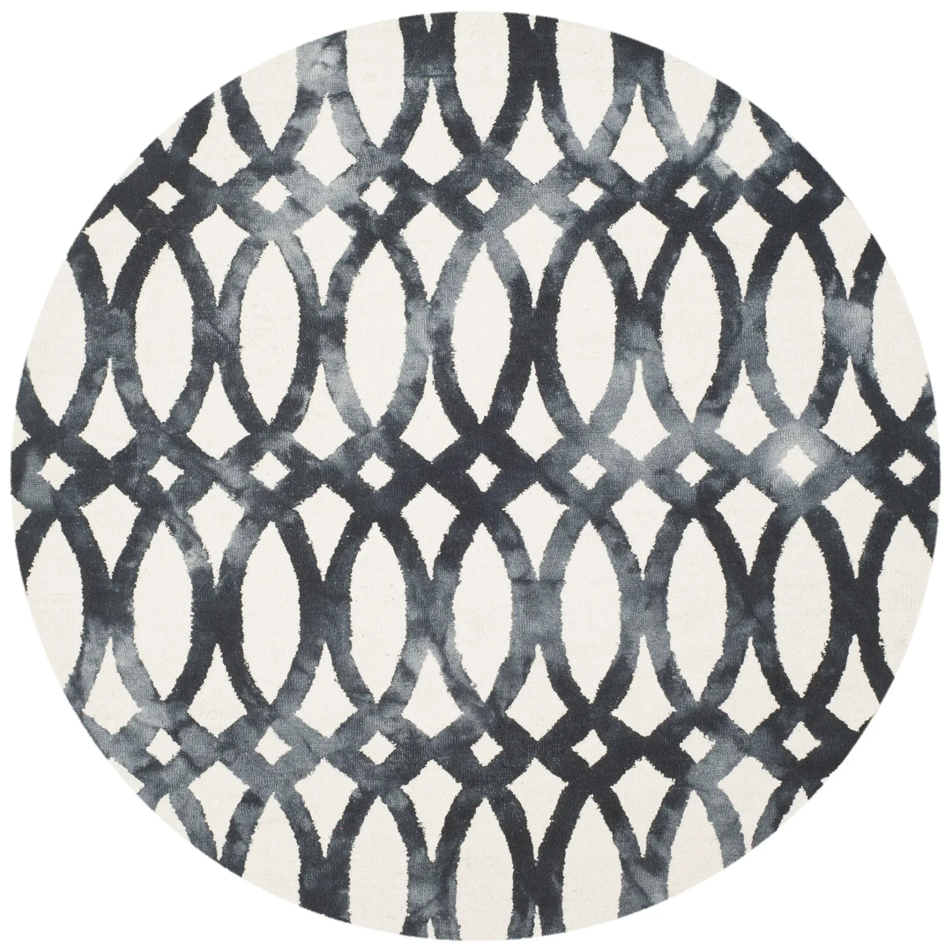 Dip Dye Oval Trellis Hand-Tufted Wool Rug