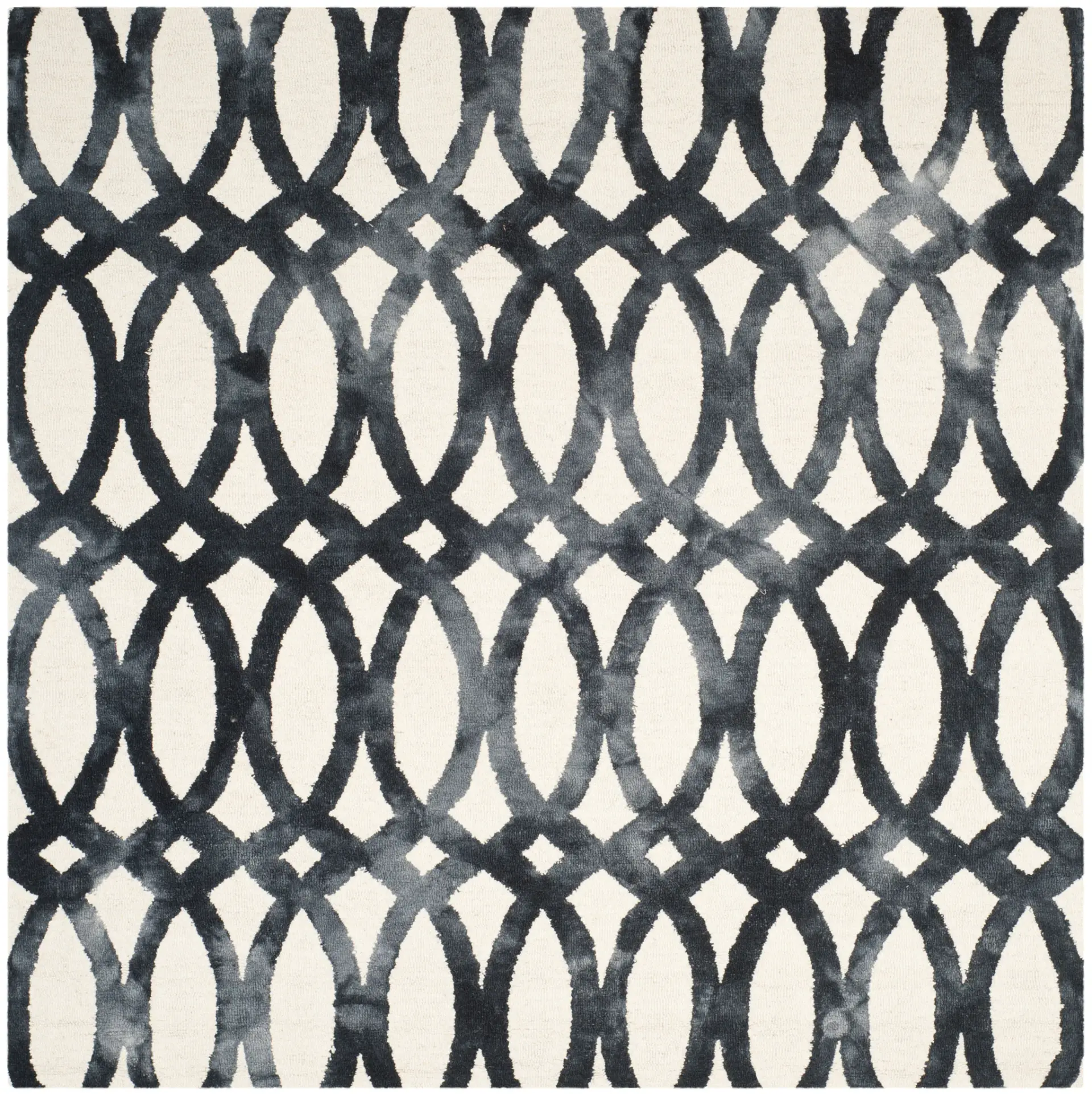 Dip Dye Oval Trellis Hand-Tufted Wool Rug