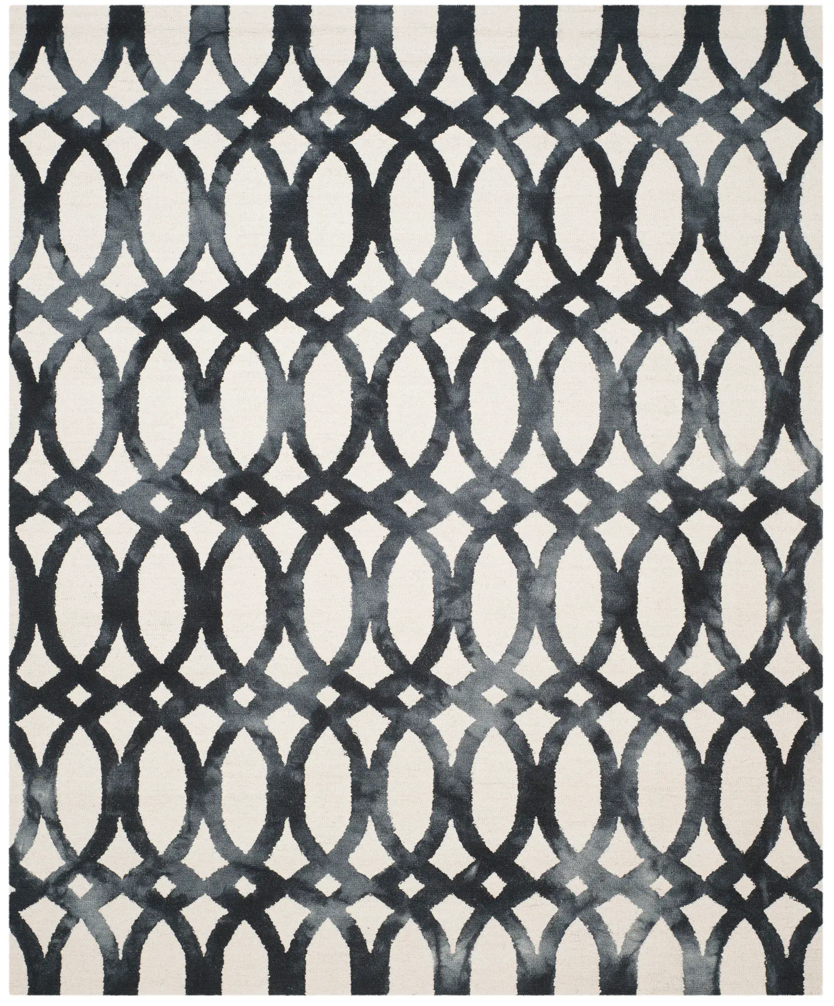 Dip Dye Oval Trellis Hand-Tufted Wool Rug