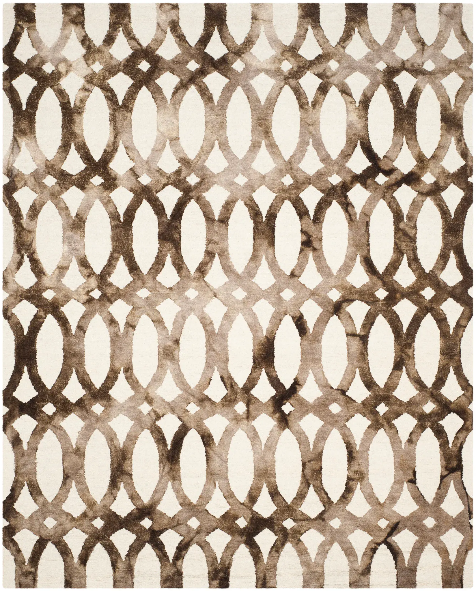 Dip Dye Oval Trellis Hand-Tufted Wool Rug