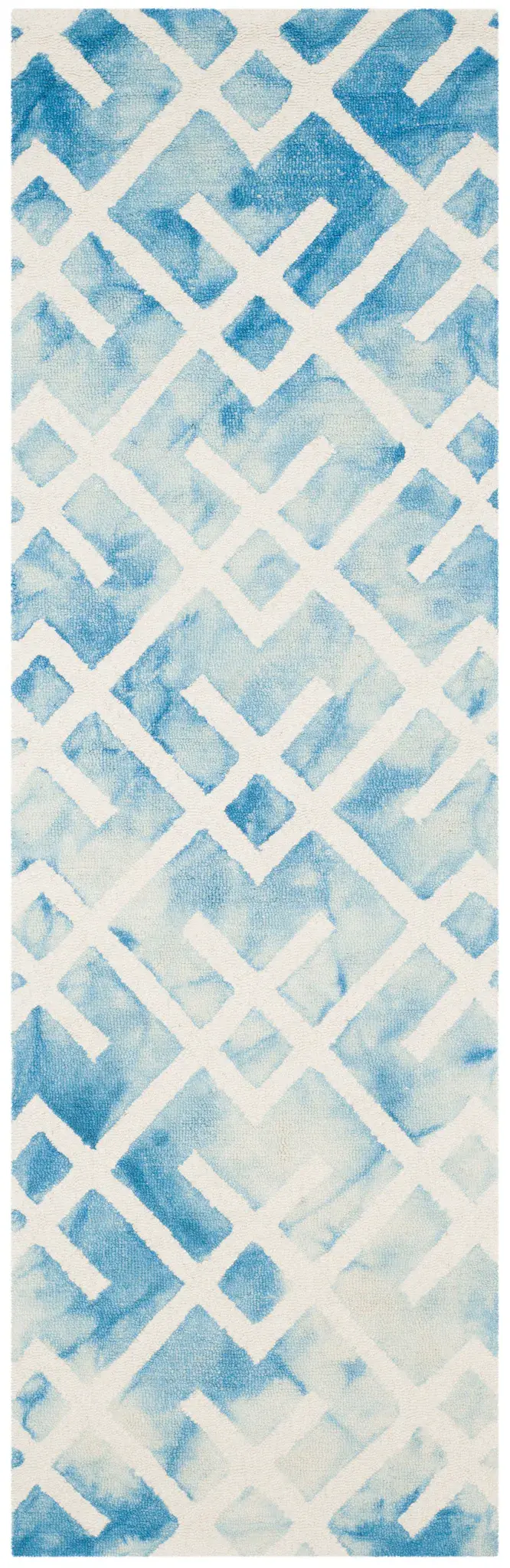 Dip Dye Crossed Lattice Hand-Tufted Wool Rug