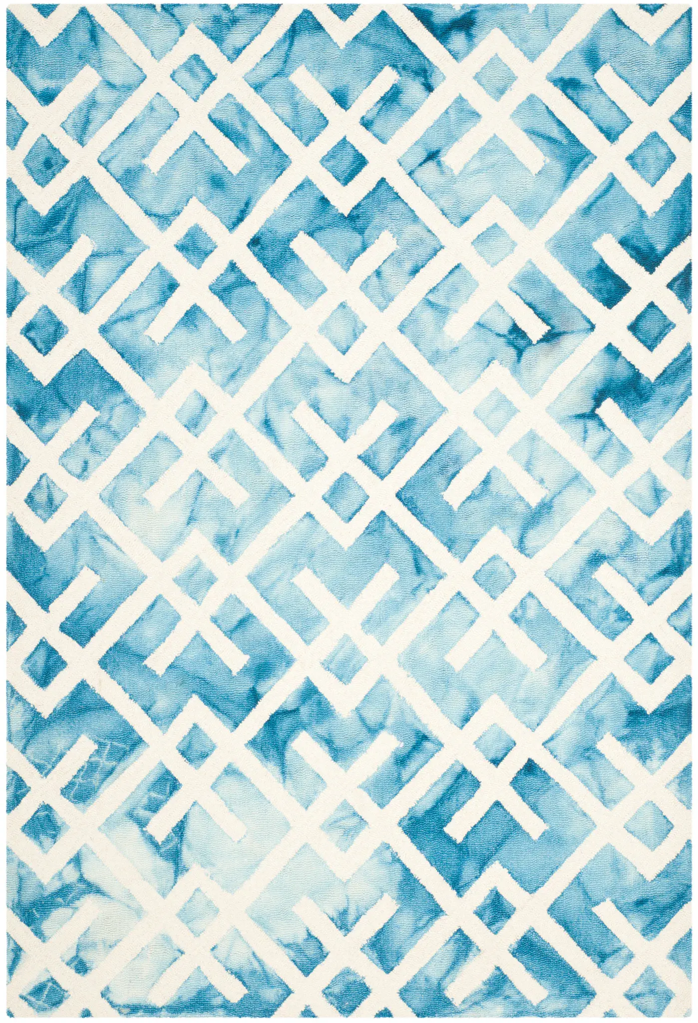 Dip Dye Crossed Lattice Hand-Tufted Wool Rug