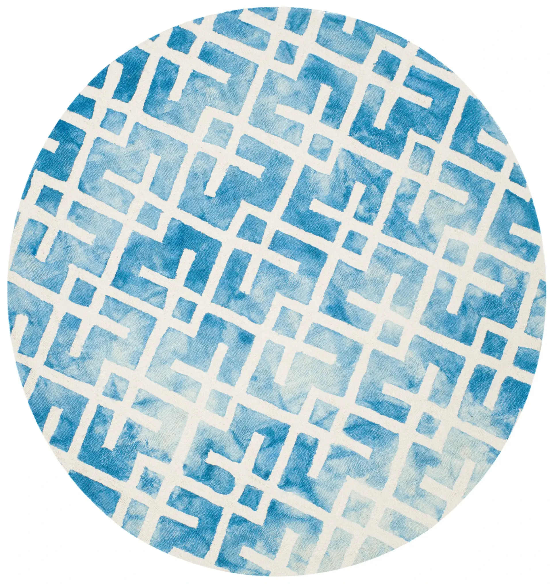 Dip Dye Crossed Lattice Hand-Tufted Wool Rug