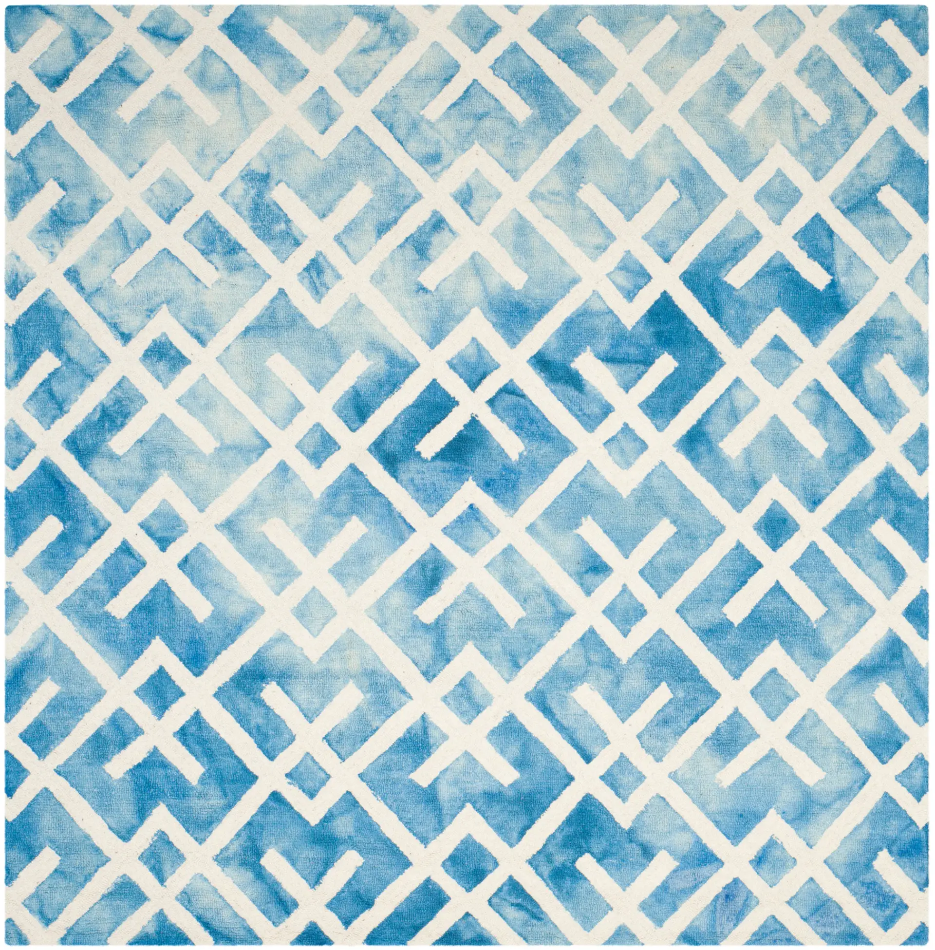 Dip Dye Crossed Lattice Hand-Tufted Wool Rug