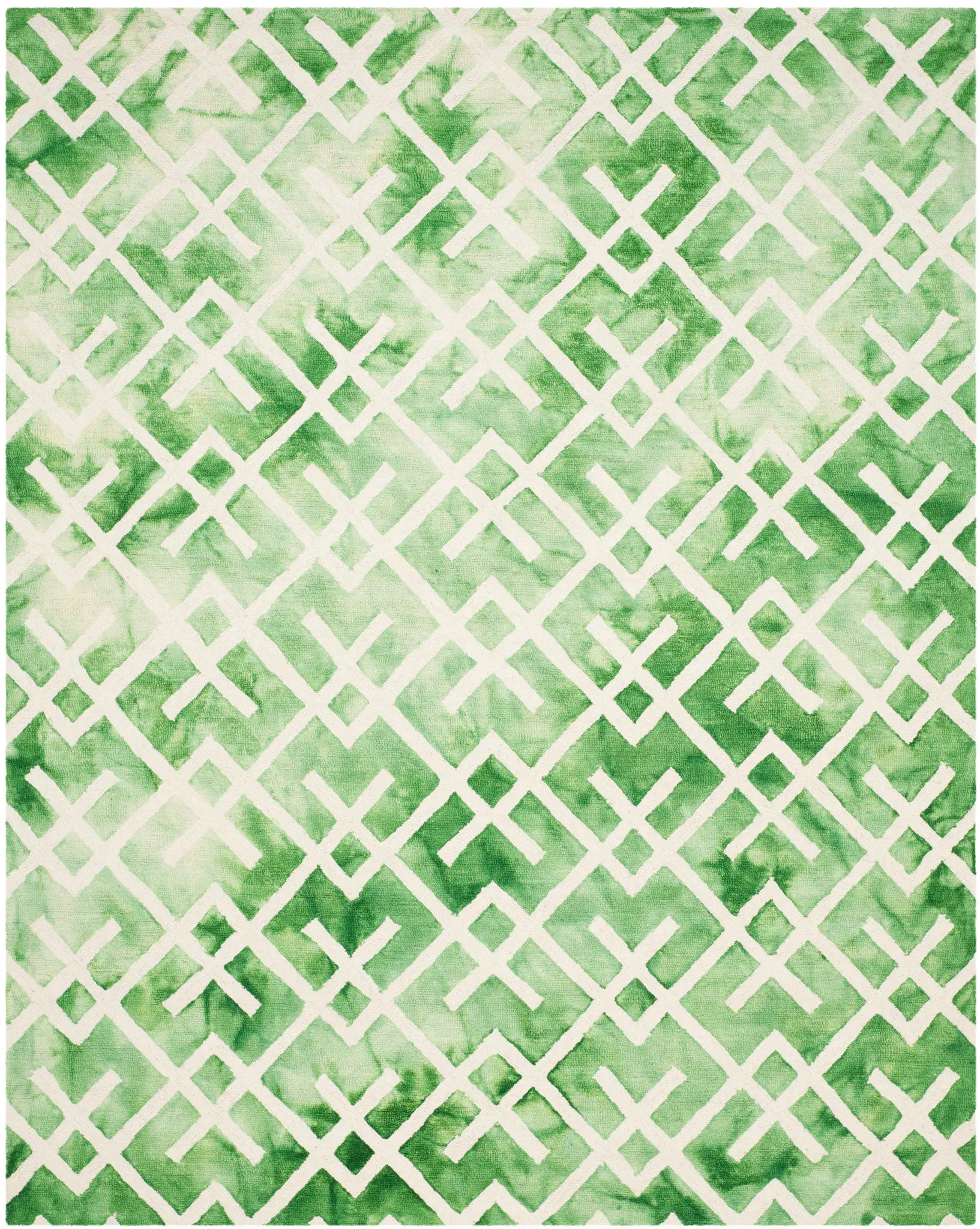 Dip Dye Crossed Lattice Hand-Tufted Wool Rug