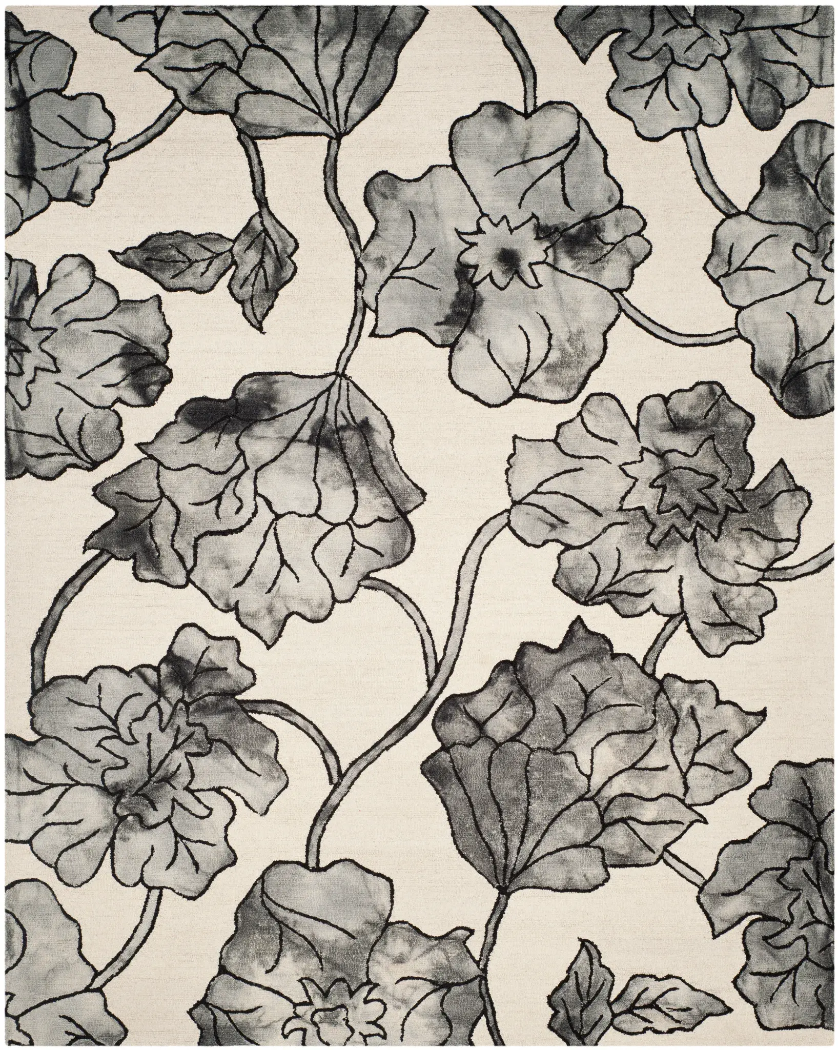 Dip Dye Botanical Hand-Tufted Wool Rug