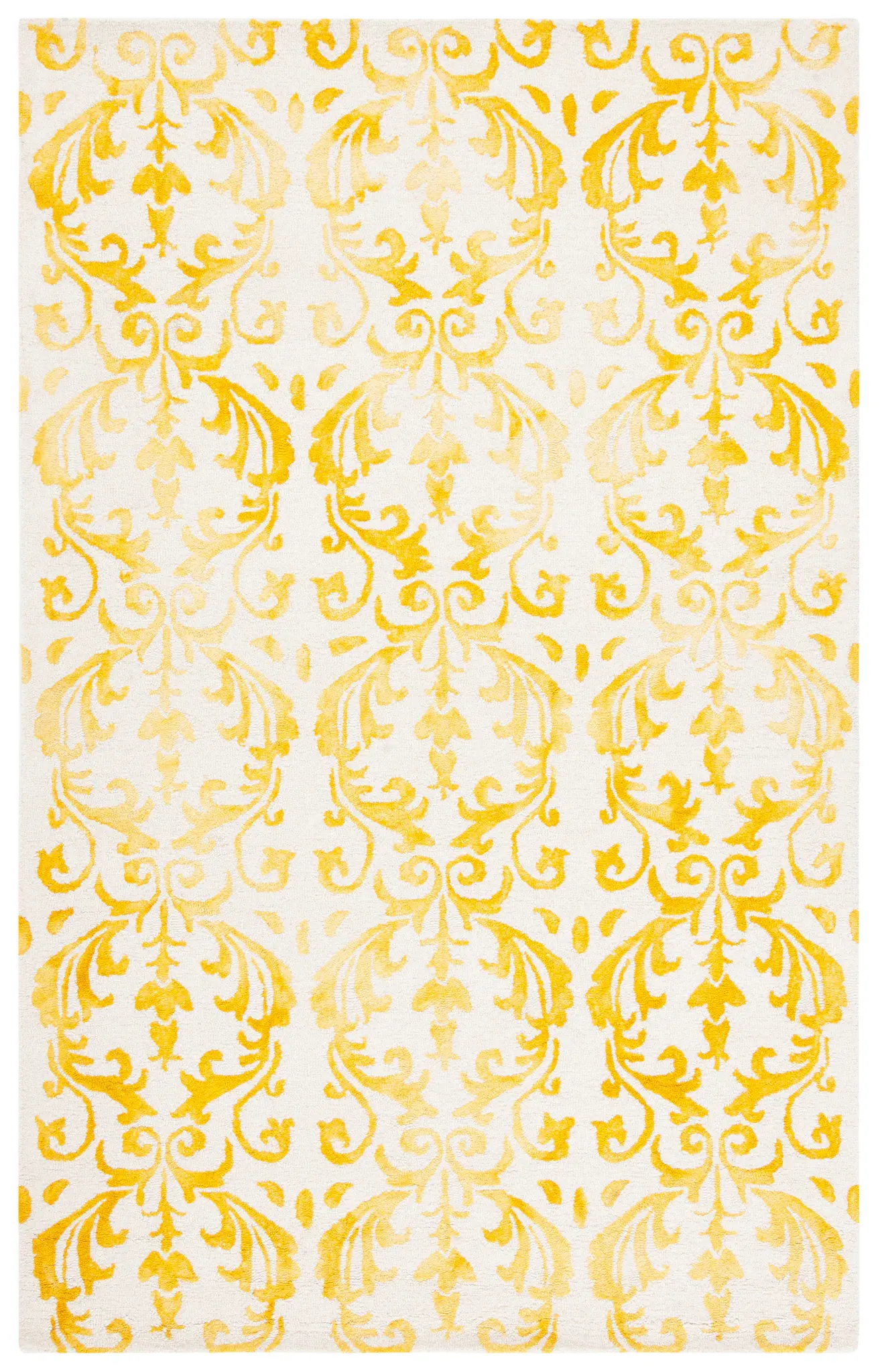 Dip Dye Acanthus Damask Hand-Tufted Wool Rug
