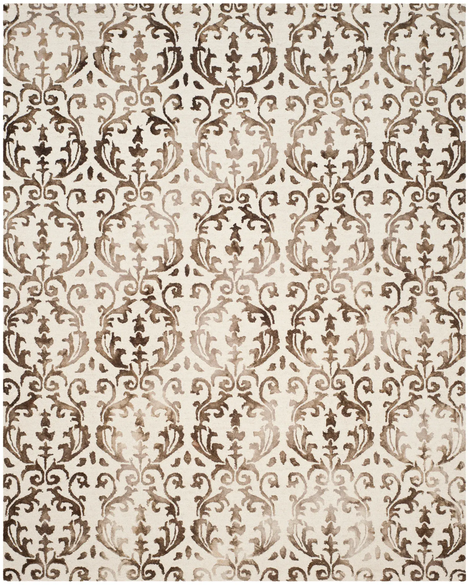 Dip Dye Acanthus Damask Hand-Tufted Wool Rug