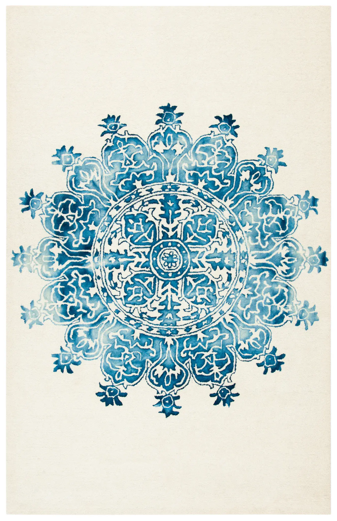 Dip Dye Medallion Hand-Tufted Wool Rug