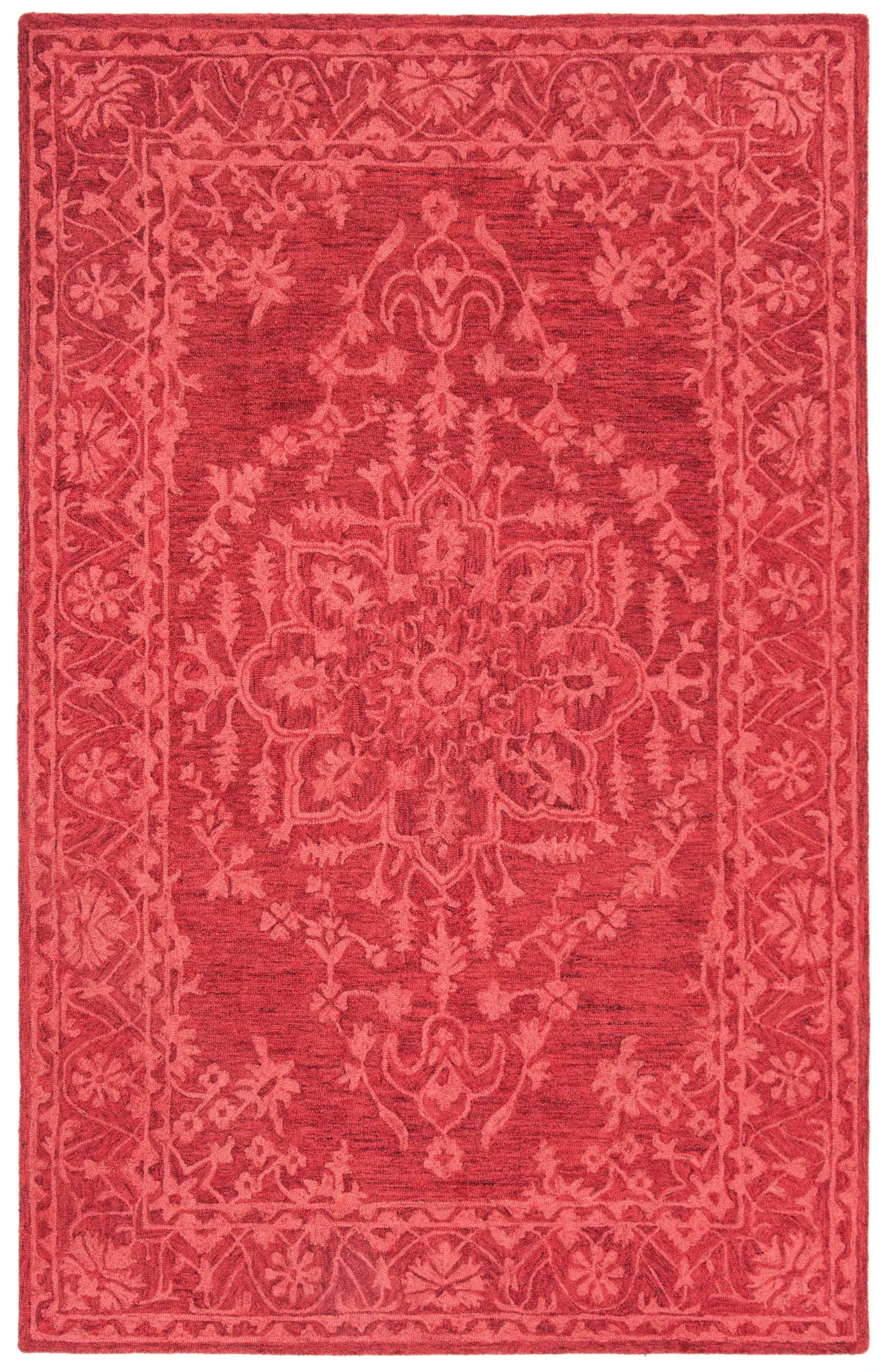 Dip Dye Bordered Medallion Hand-Tufted Wool Rug