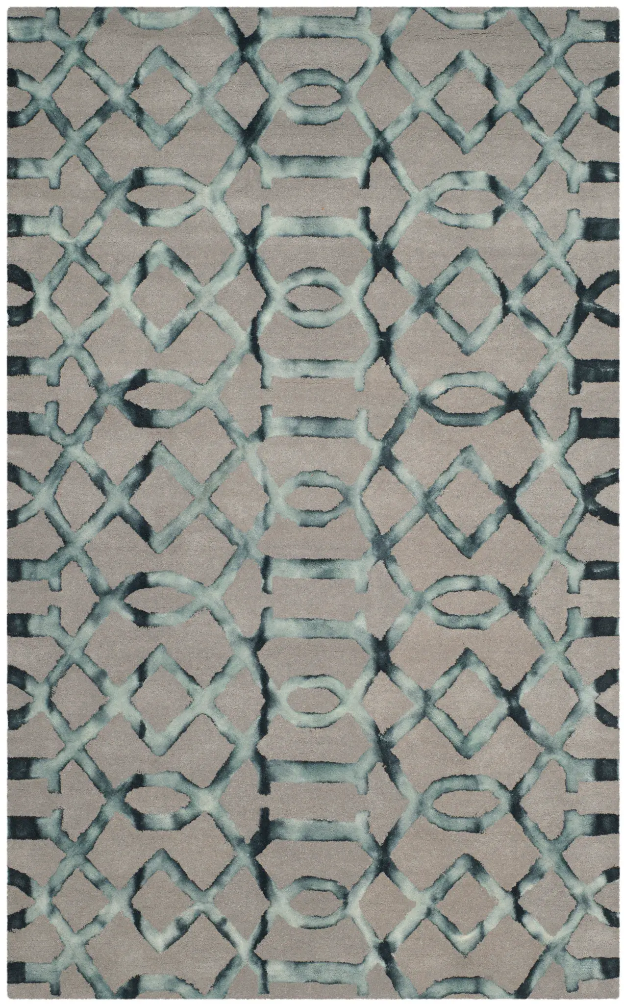 Dip Dye Geometric Trellis Hand-Tufted Wool Rug