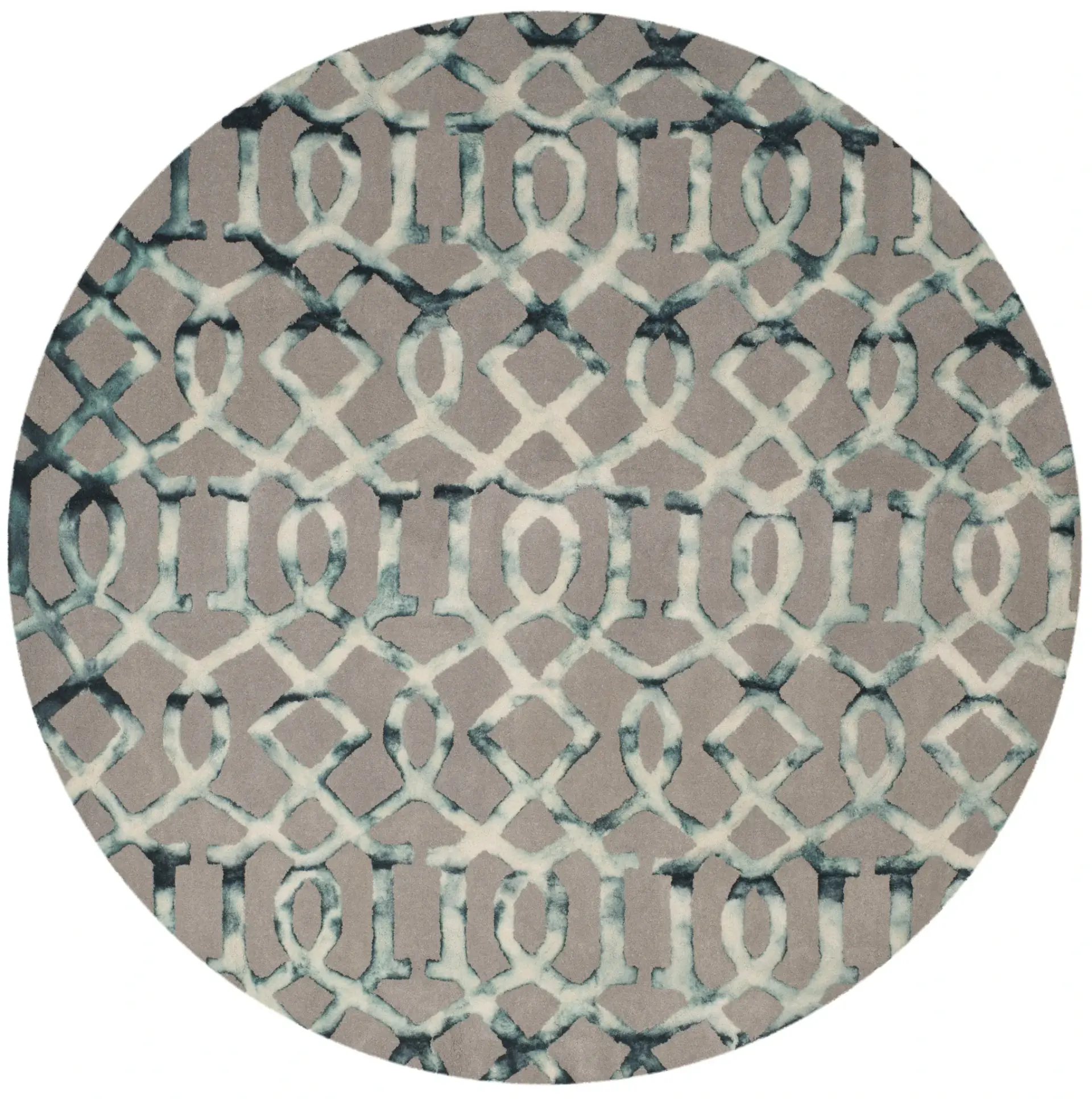 Dip Dye Geometric Trellis Hand-Tufted Wool Rug