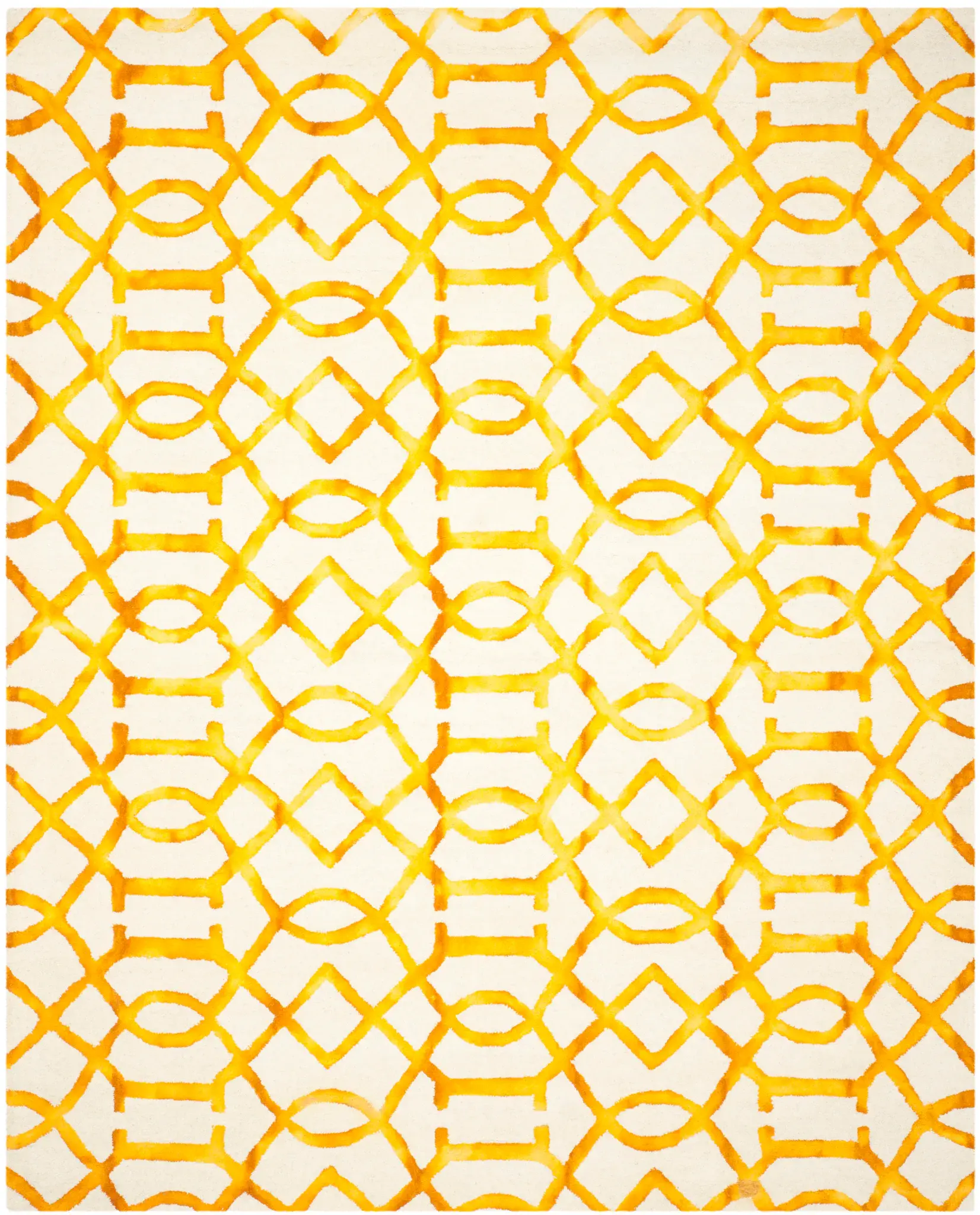 Dip Dye Geometric Trellis Hand-Tufted Wool Rug