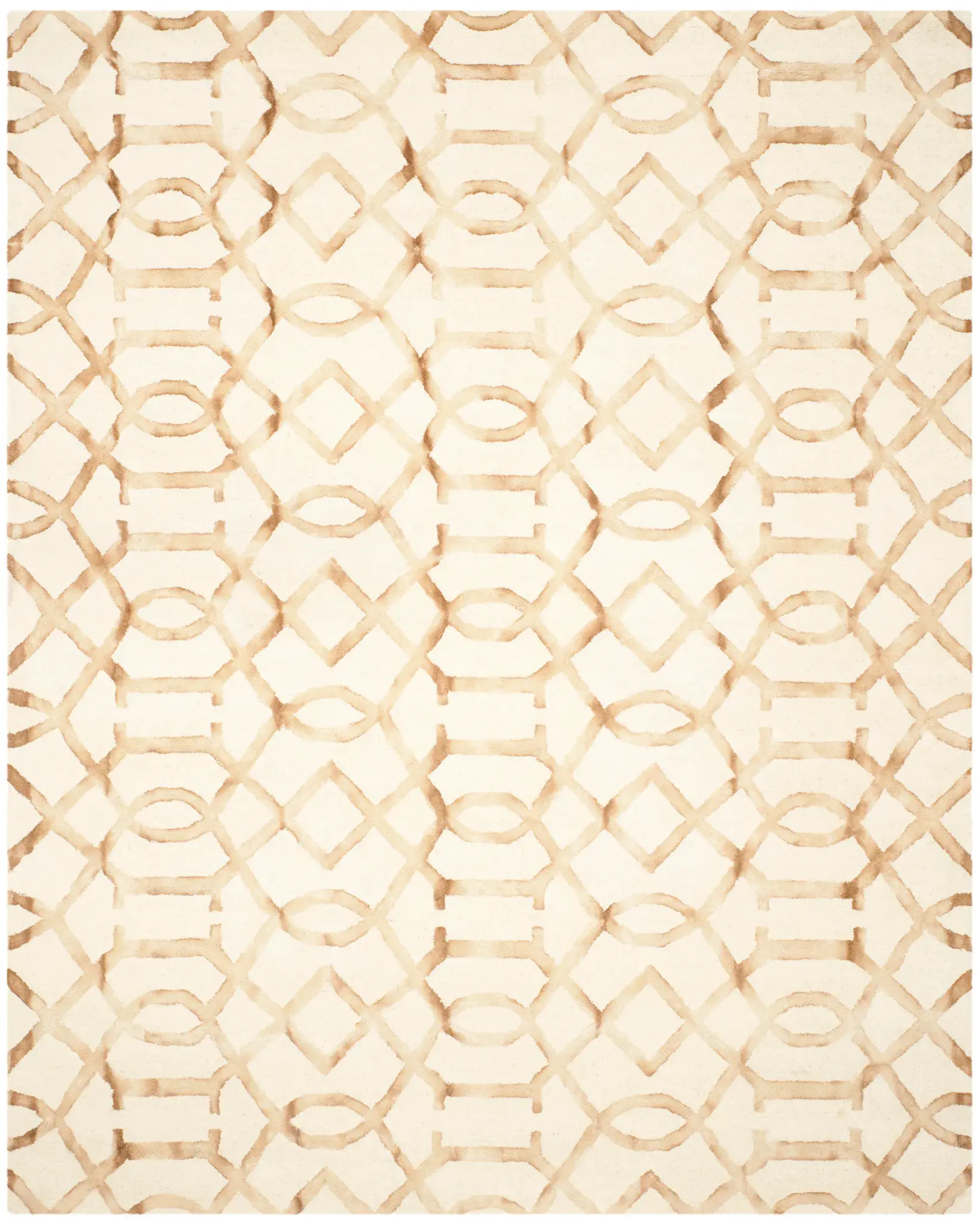 Dip Dye Geometric Trellis Hand-Tufted Wool Rug