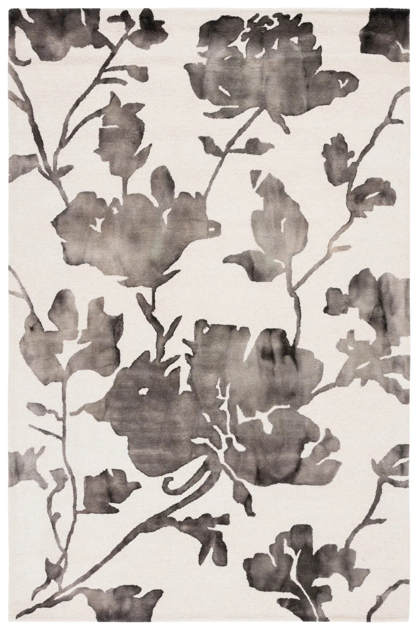 Dip Dye Watercolor Floral Hand-Tufted Wool Rug