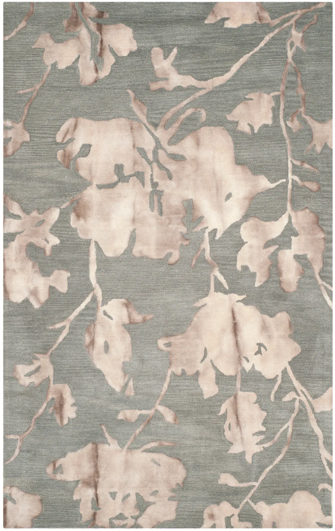 Dip Dye Watercolor Floral Hand-Tufted Wool Rug