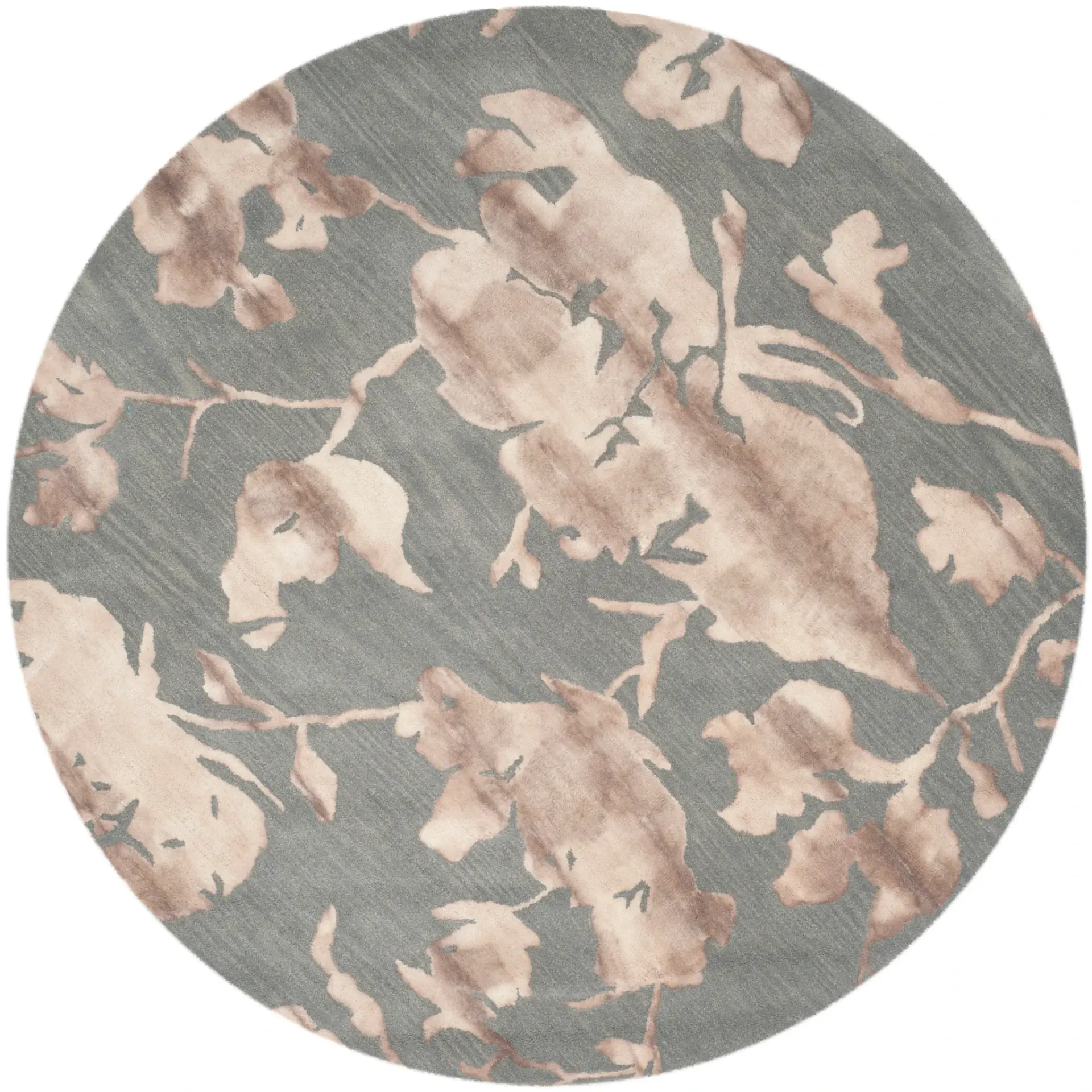 Dip Dye Watercolor Floral Hand-Tufted Wool Rug