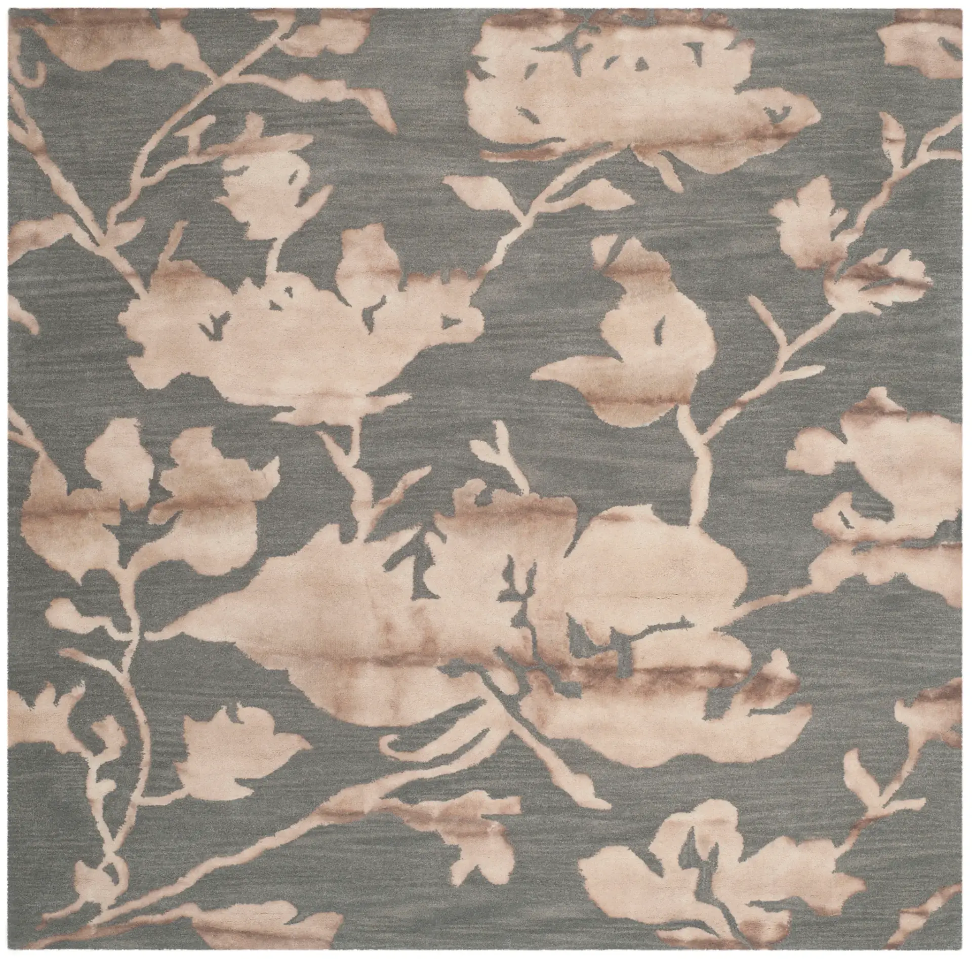 Dip Dye Watercolor Floral Hand-Tufted Wool Rug