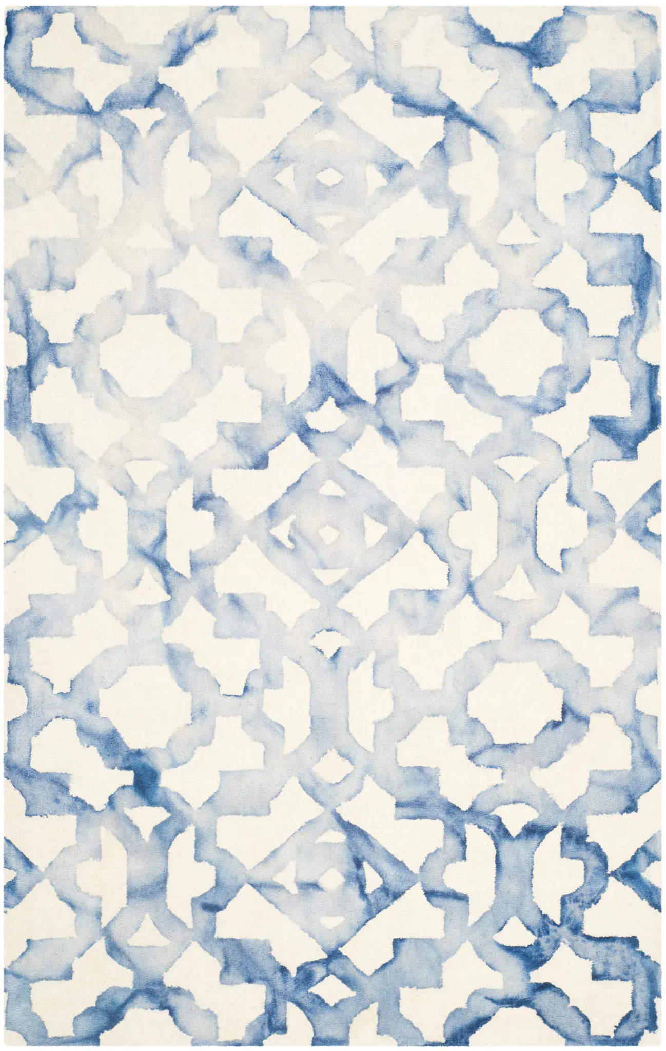 Dip Dye Geometric Lattice Hand-Tufted Wool Rug