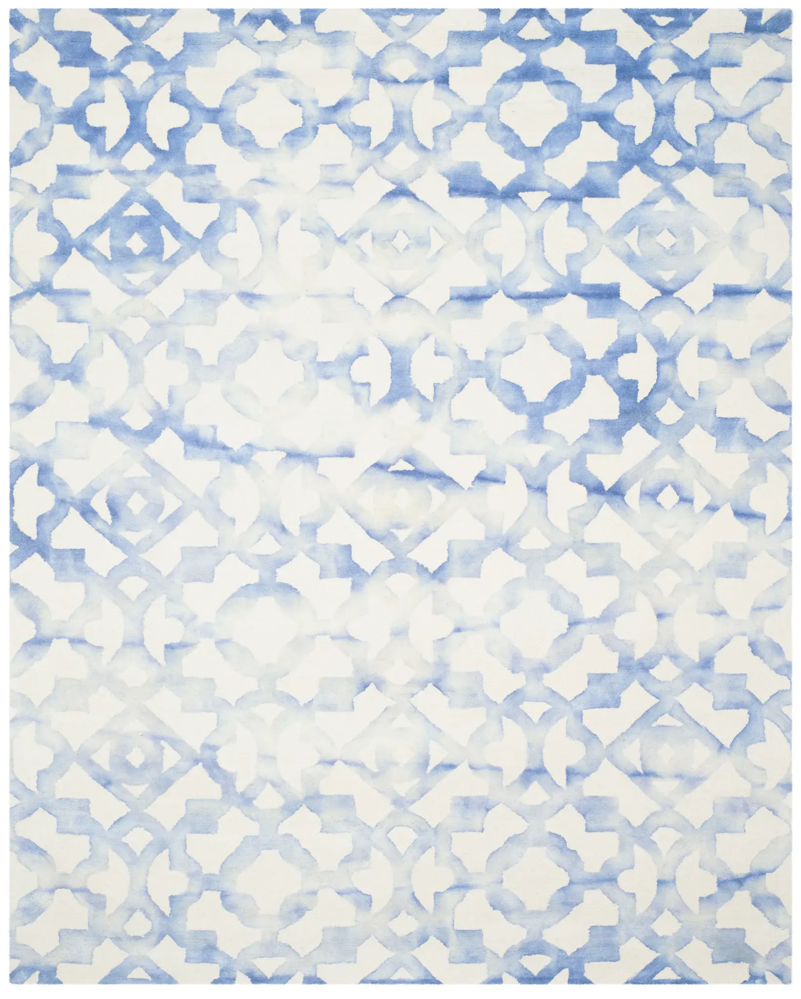 Dip Dye Geometric Lattice Hand-Tufted Wool Rug