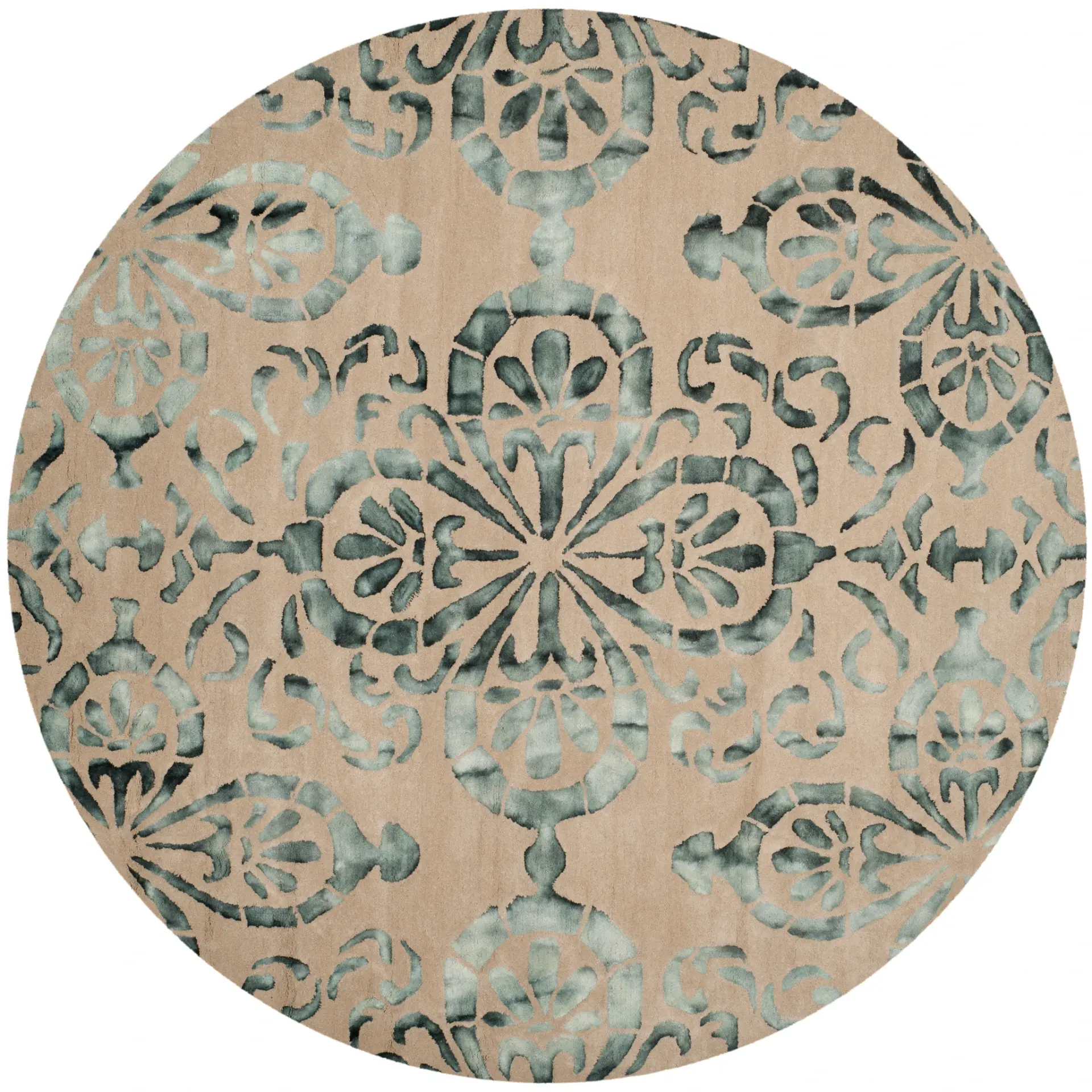Dip Dye Damask Hand-Tufted Wool Rug