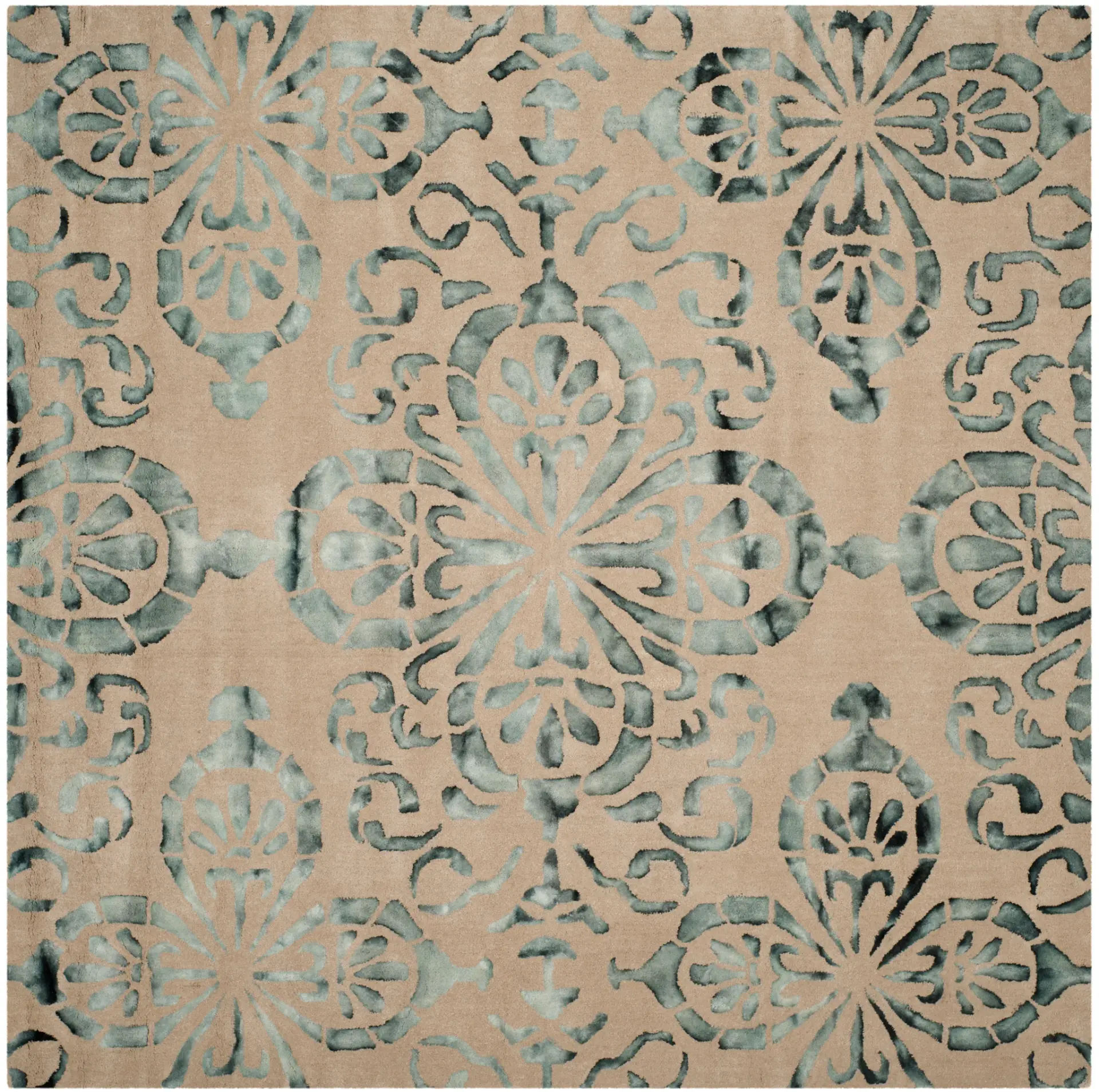 Dip Dye Damask Hand-Tufted Wool Rug
