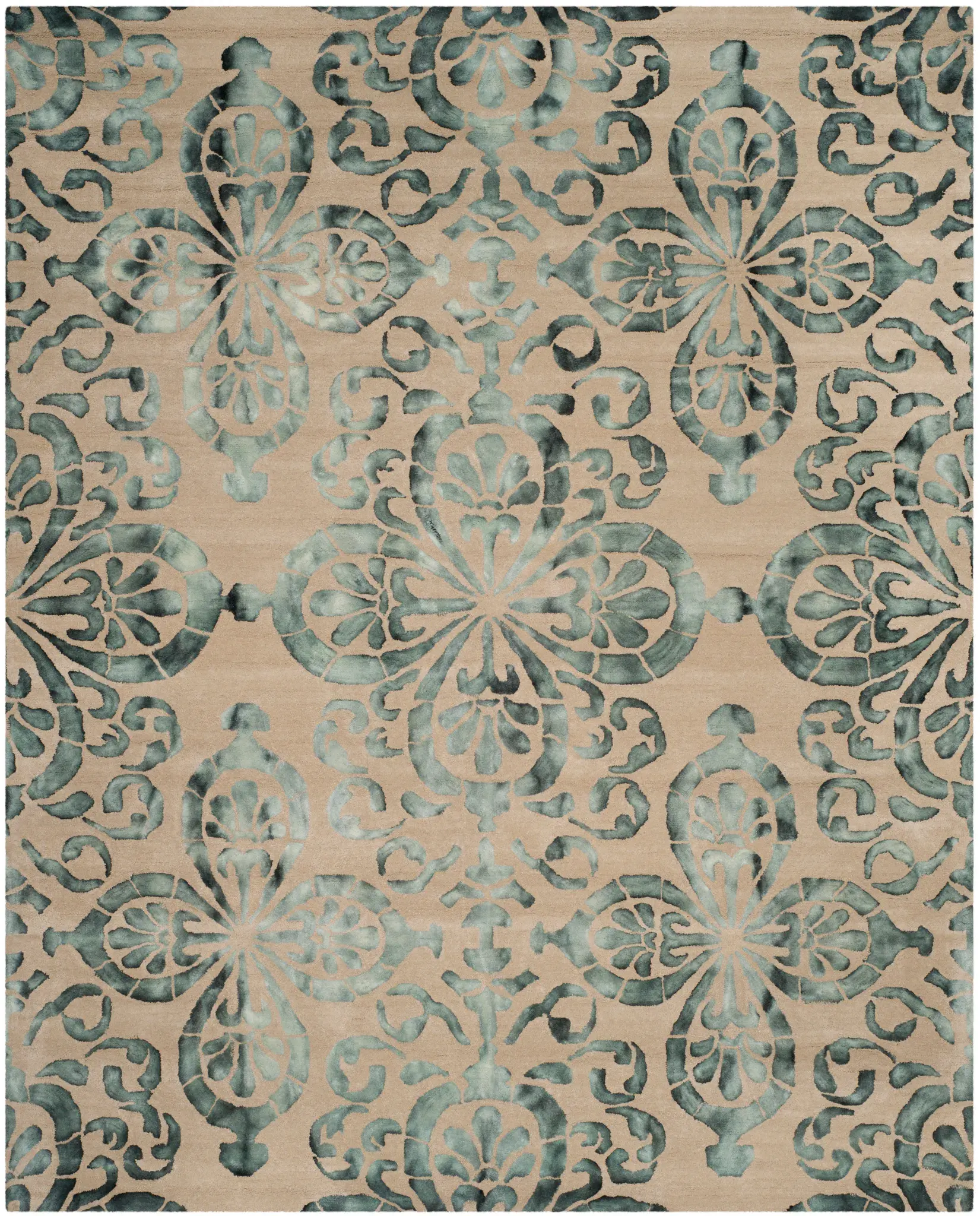 Dip Dye Damask Hand-Tufted Wool Rug