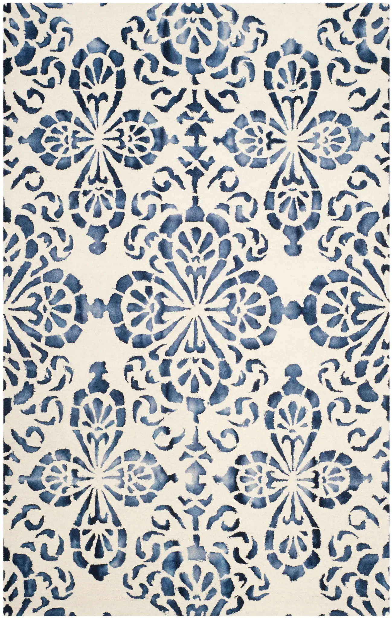 Dip Dye Damask Hand-Tufted Wool Rug
