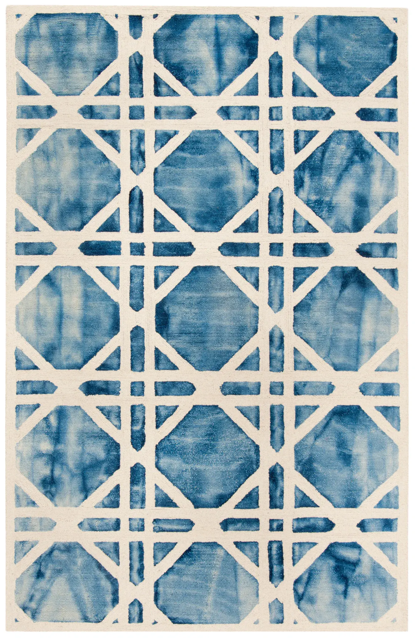 Dip Dye Cane Lattice Hand-Tufted Wool Rug
