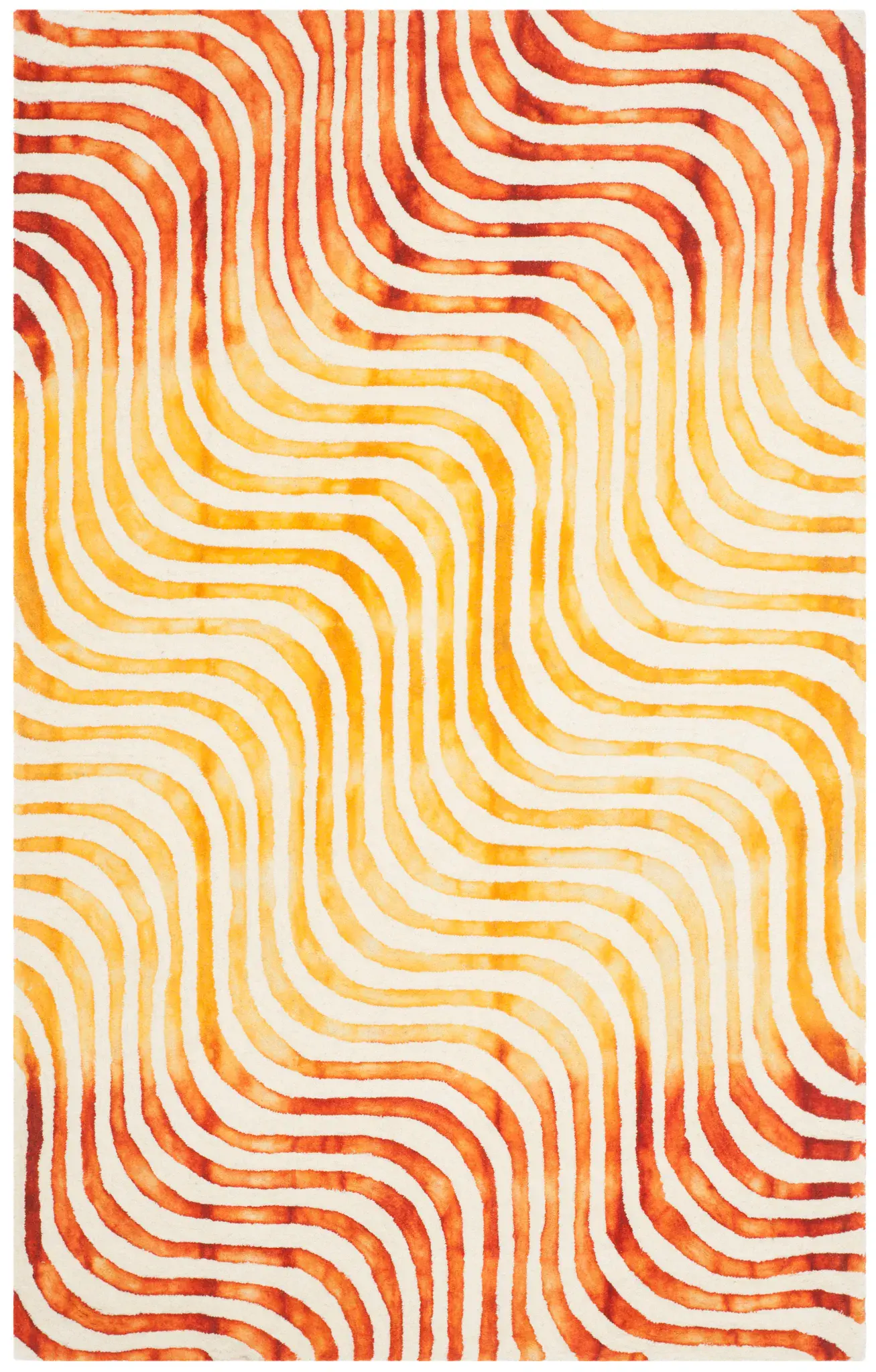 Dip Dye Wavy Stripe Hand-Tufted Rug