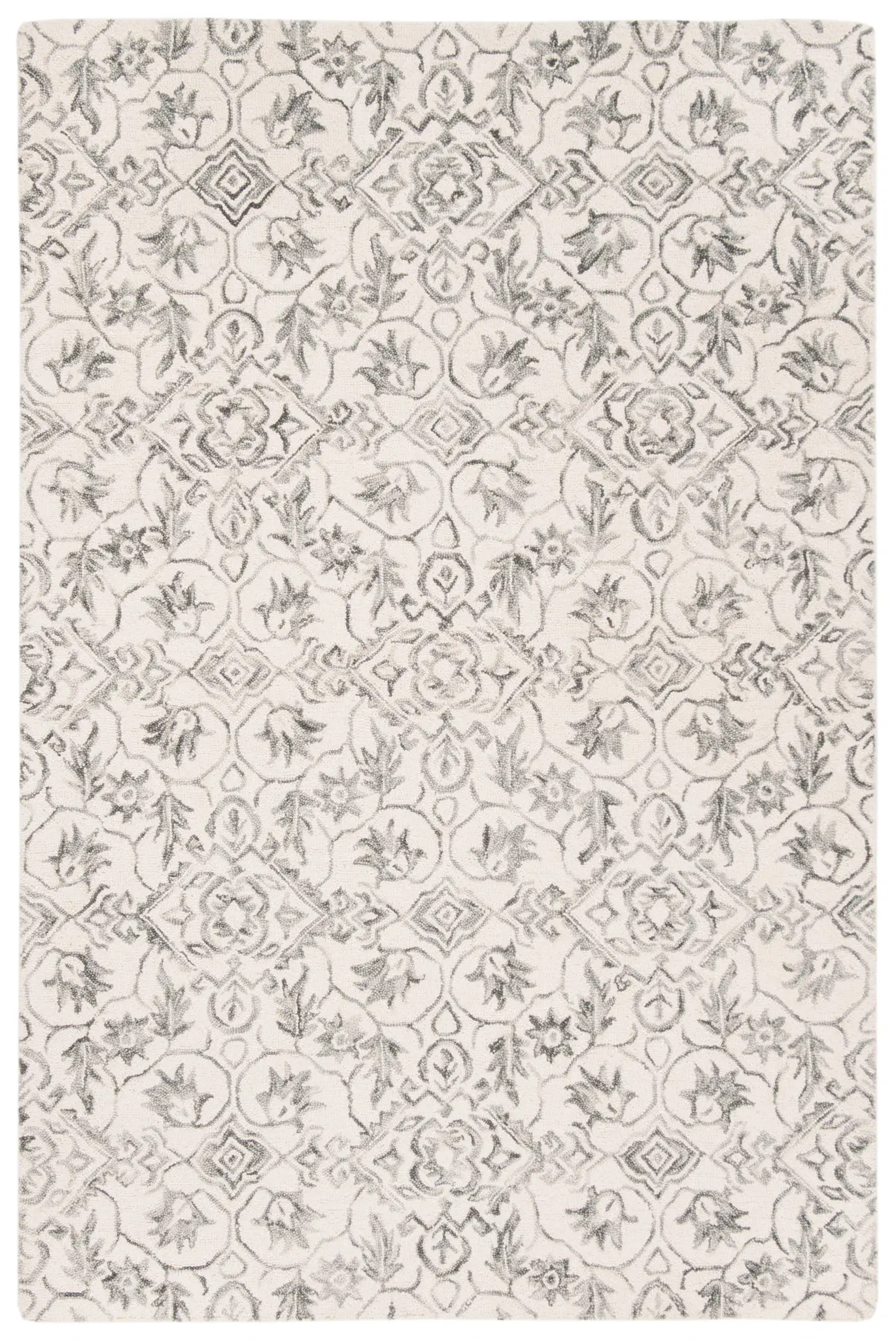 Dip Dye Floral Trellis Hand-Tufted Wool Rug
