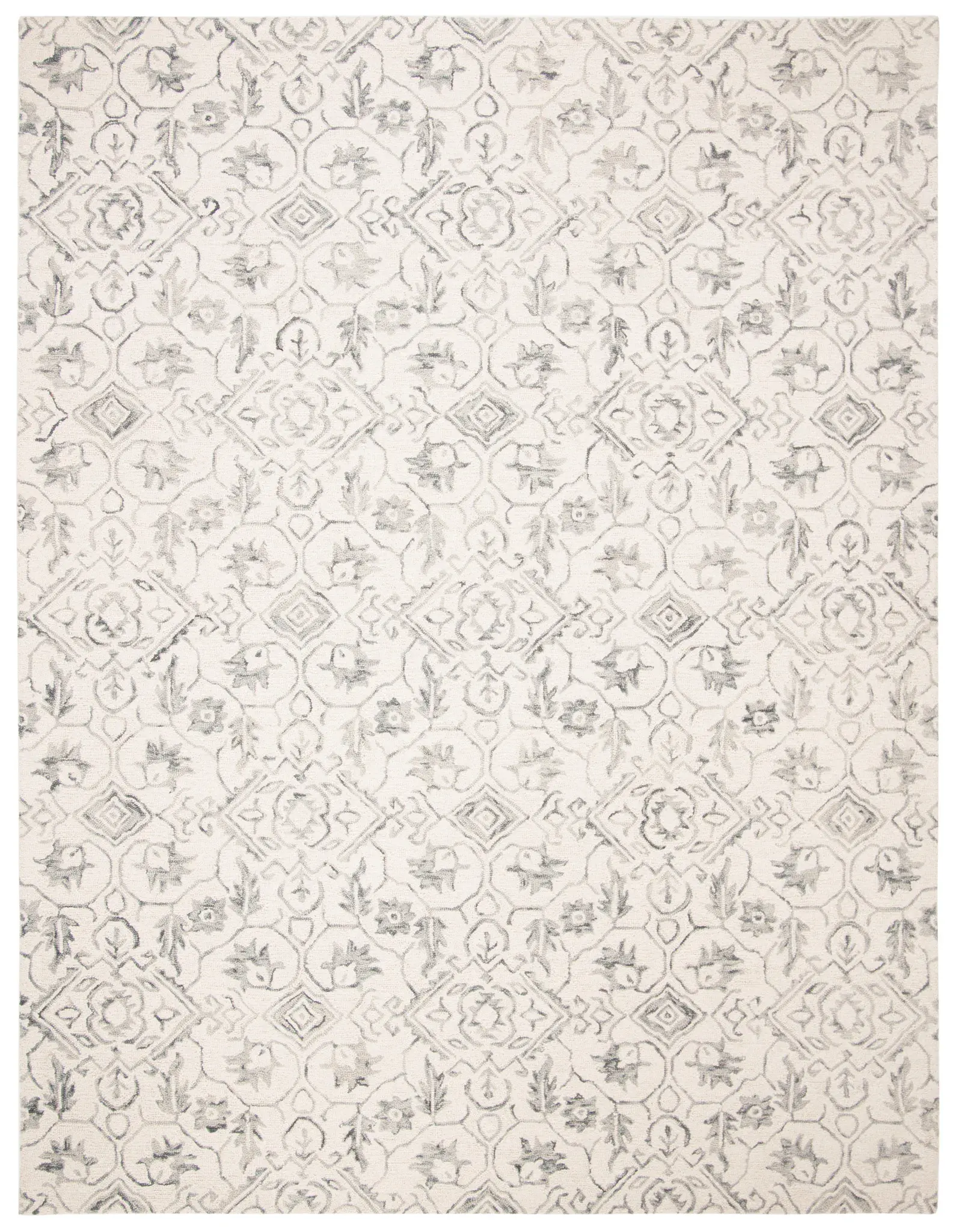 Dip Dye Floral Trellis Hand-Tufted Wool Rug
