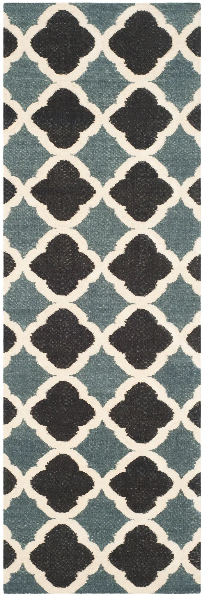 Dhurries Quatrefoil Trellis Hand-Woven Wool Rug
