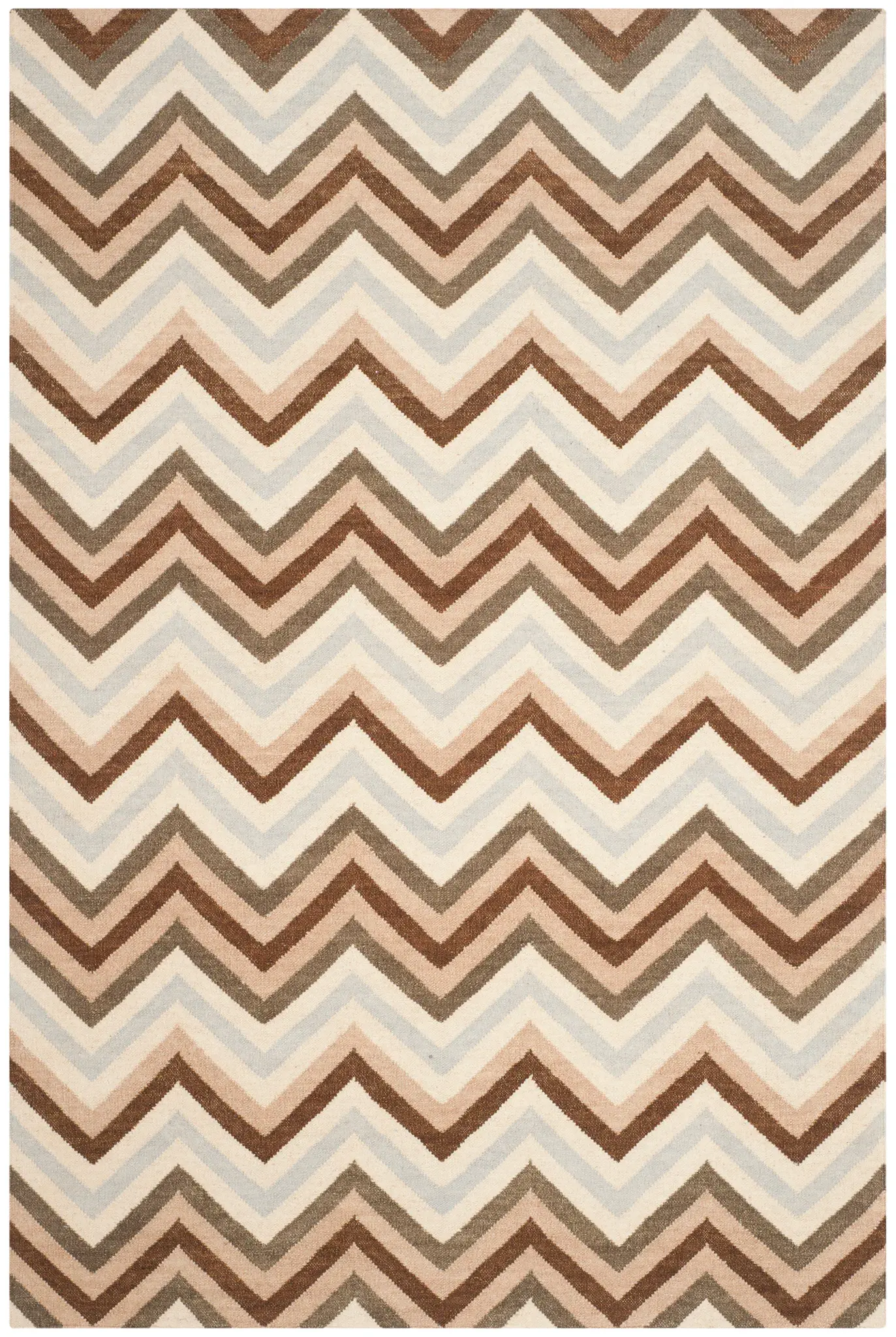 Dhurries Zigzag Hand-Woven Wool Rug