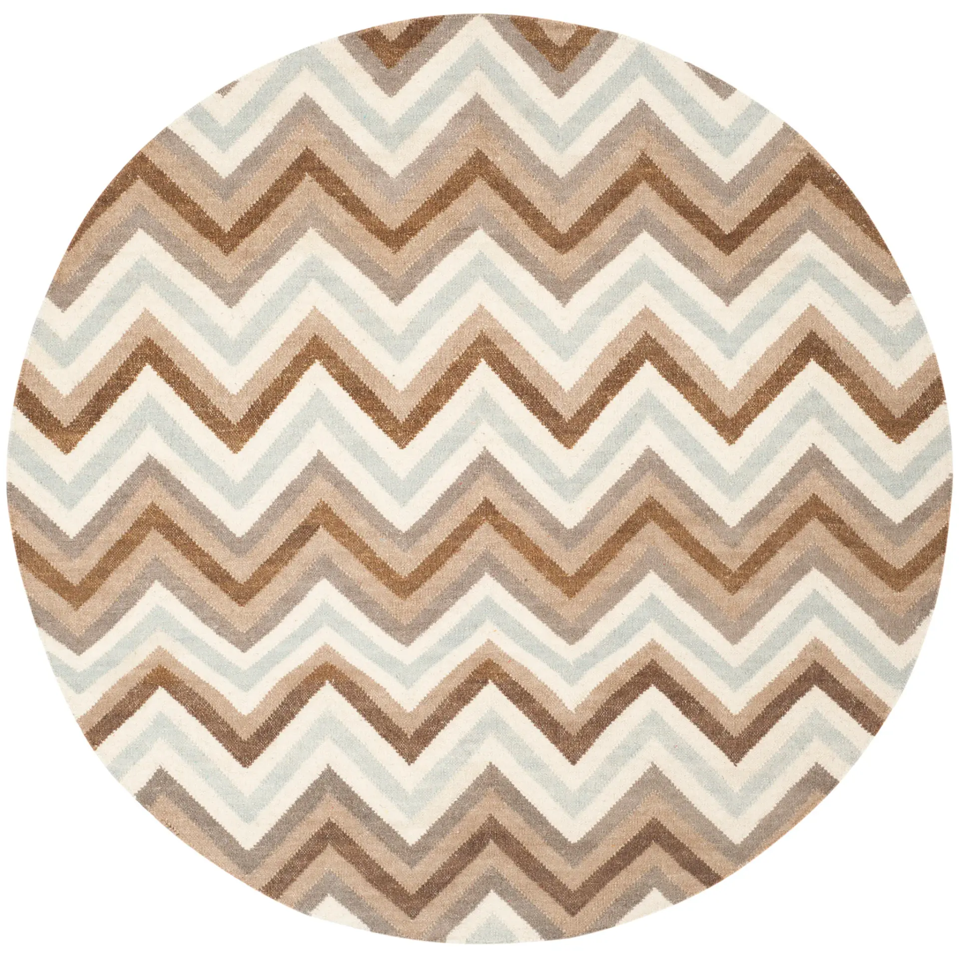 Dhurries Zigzag Hand-Woven Wool Rug