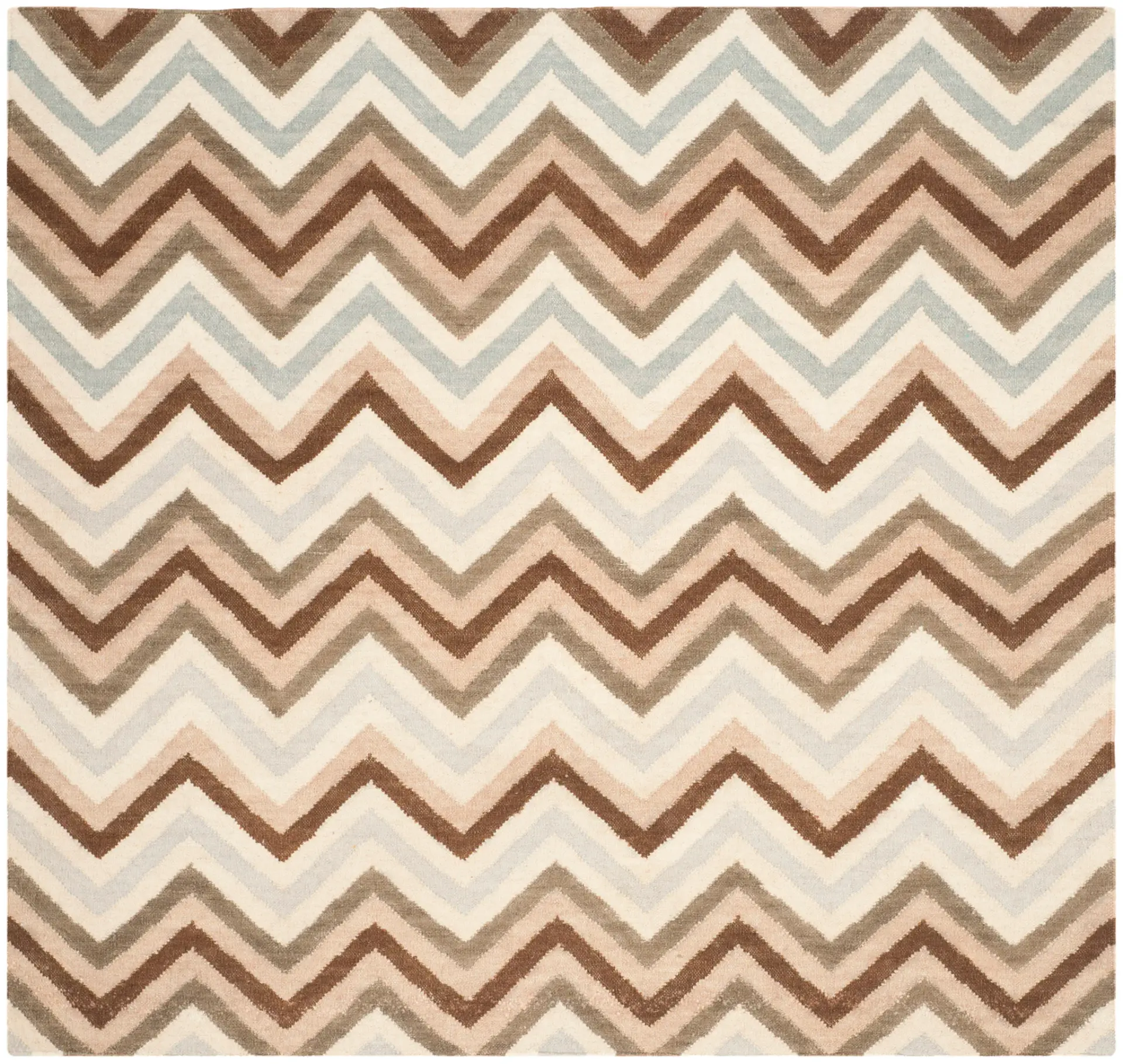Dhurries Zigzag Hand-Woven Wool Rug