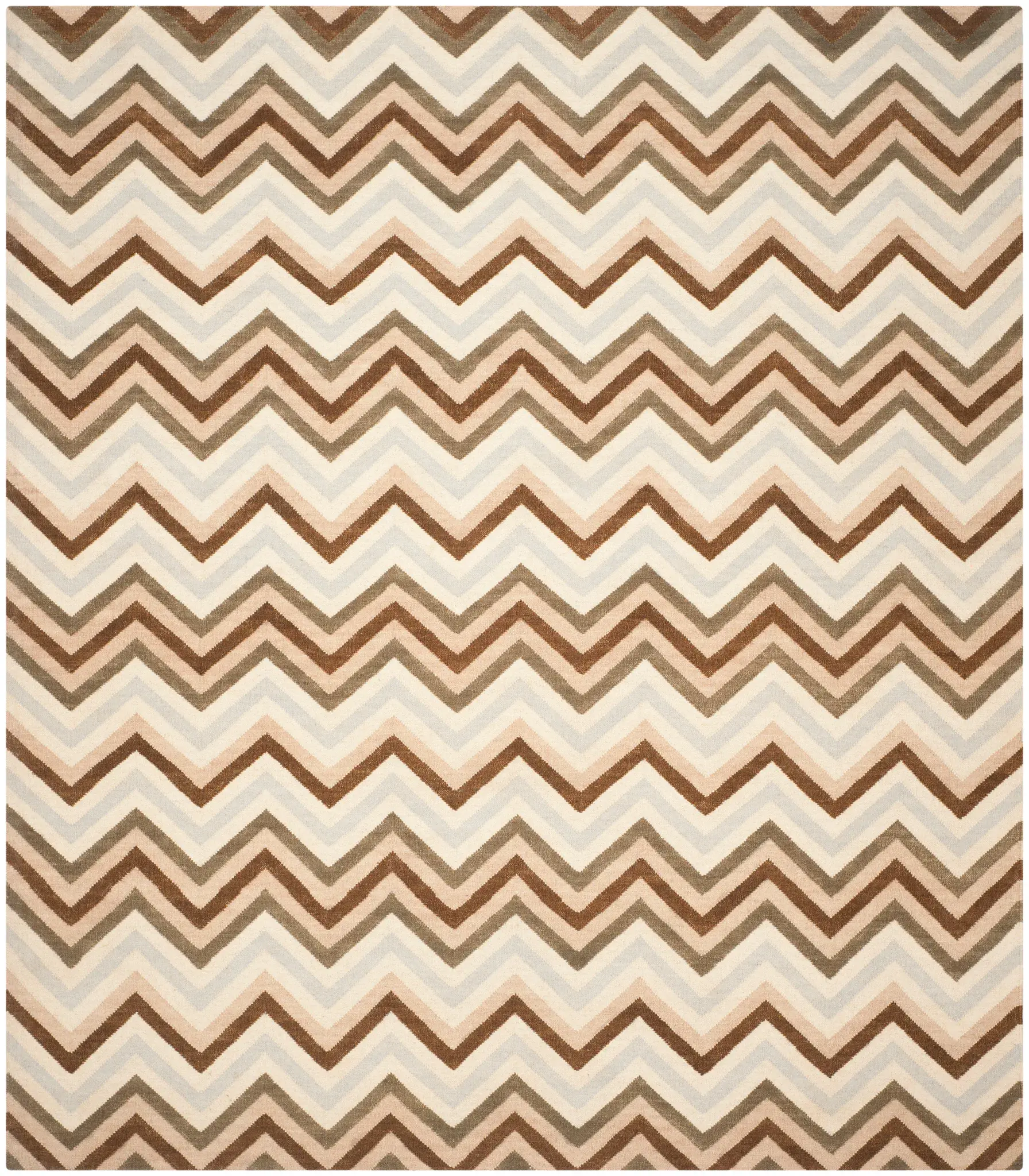 Dhurries Zigzag Hand-Woven Wool Rug