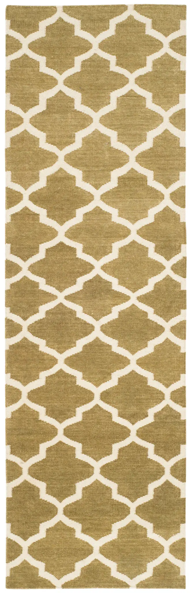 Dhurries Ogee Trellis Hand-Woven Wool Rug