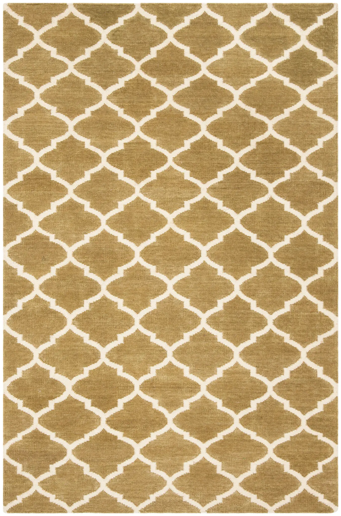 Dhurries Ogee Trellis Hand-Woven Wool Rug
