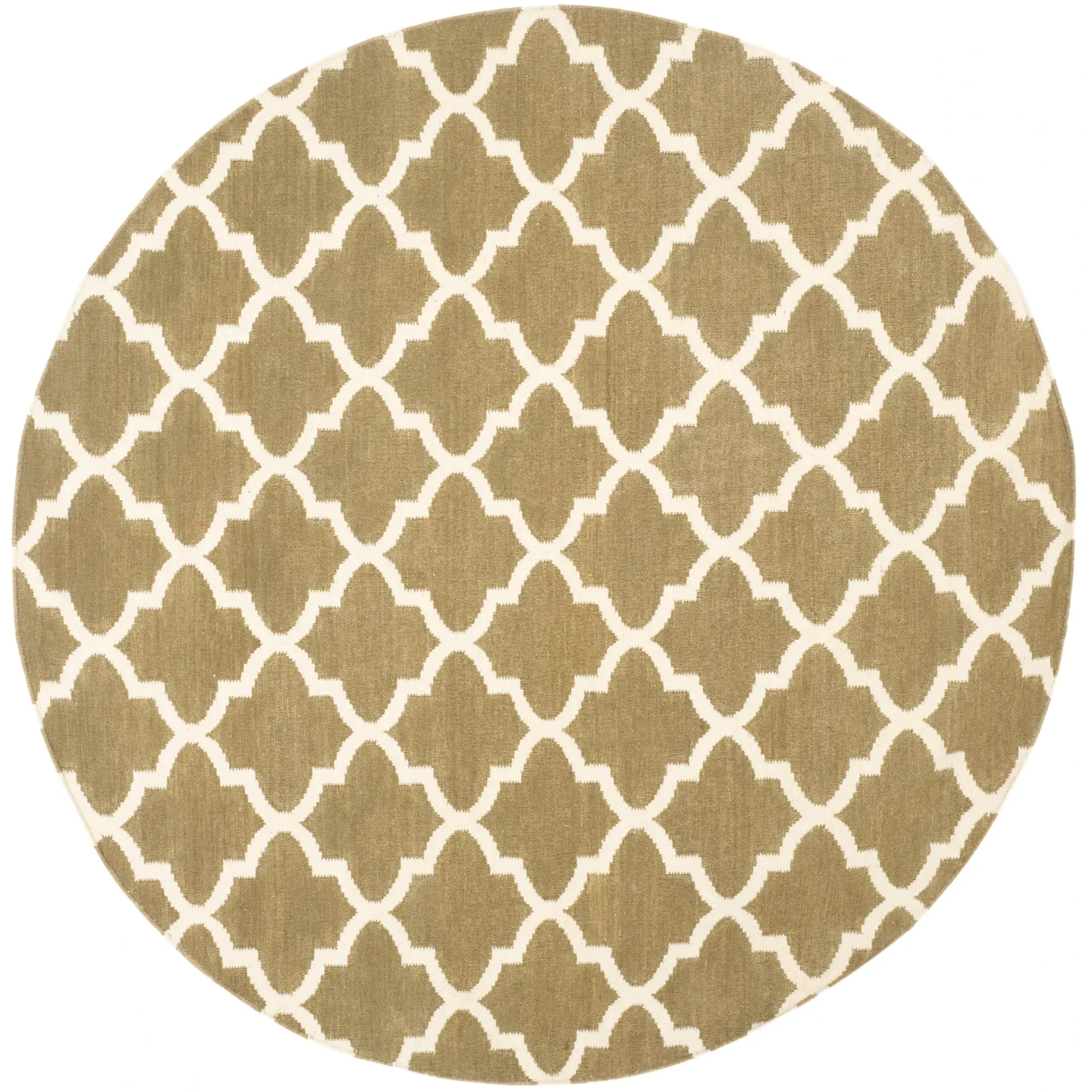 Dhurries Ogee Trellis Hand-Woven Wool Rug
