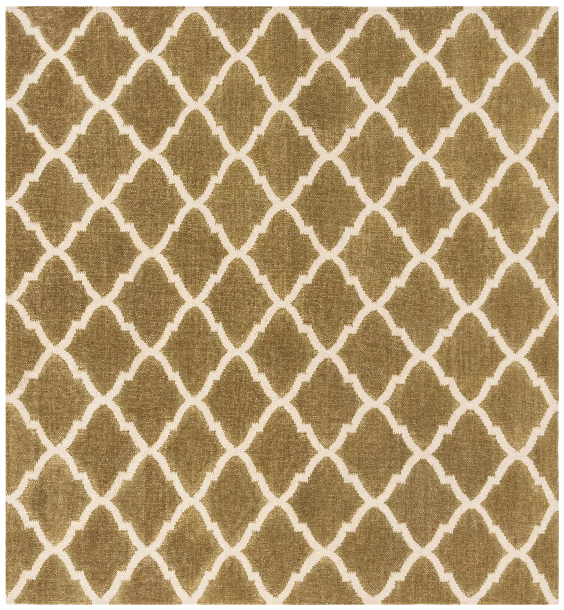 Dhurries Ogee Trellis Hand-Woven Wool Rug