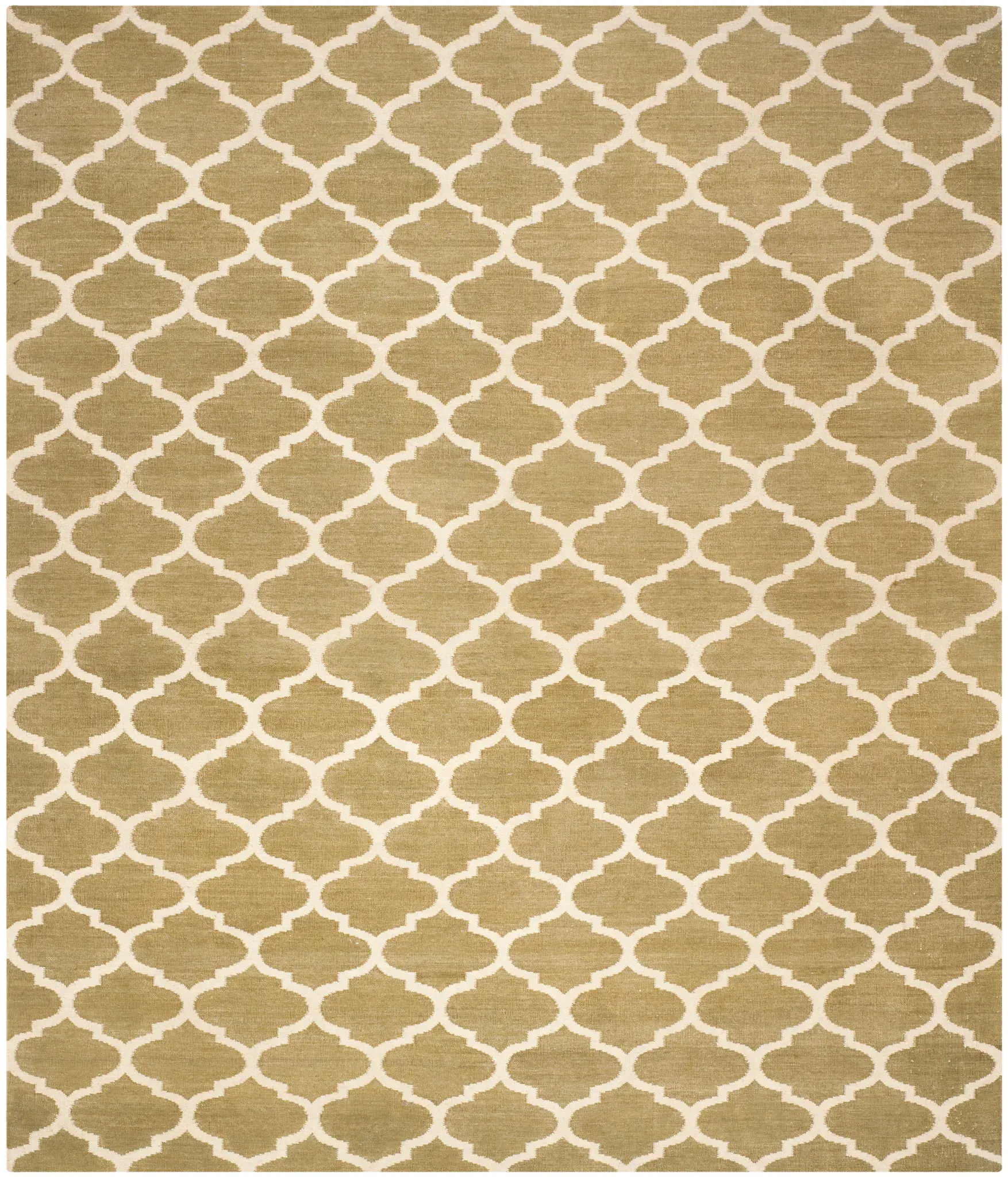 Dhurries Ogee Trellis Hand-Woven Wool Rug